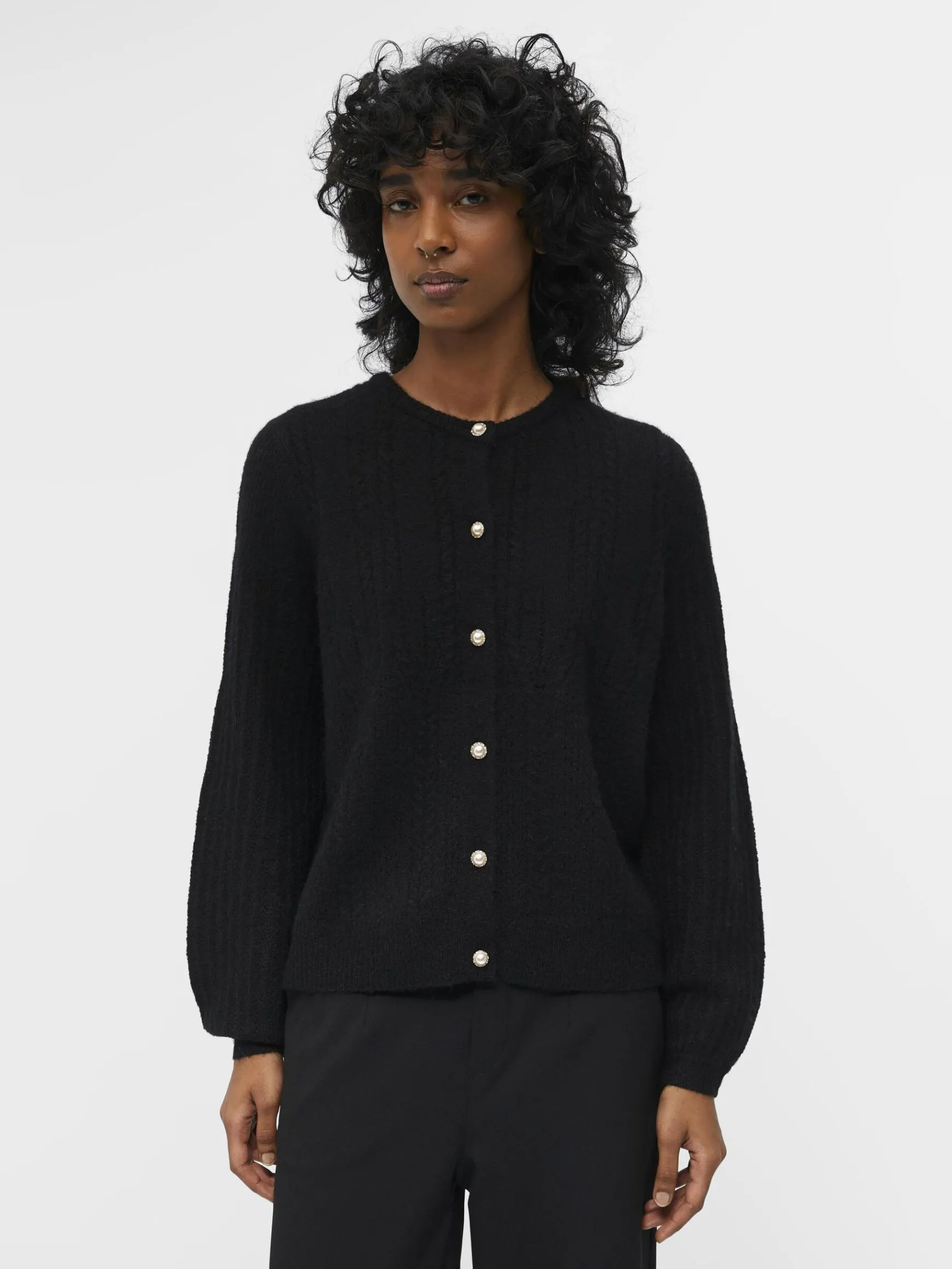 Dame OBJECT ALPAKA-ULDBLANDING CARDIGAN