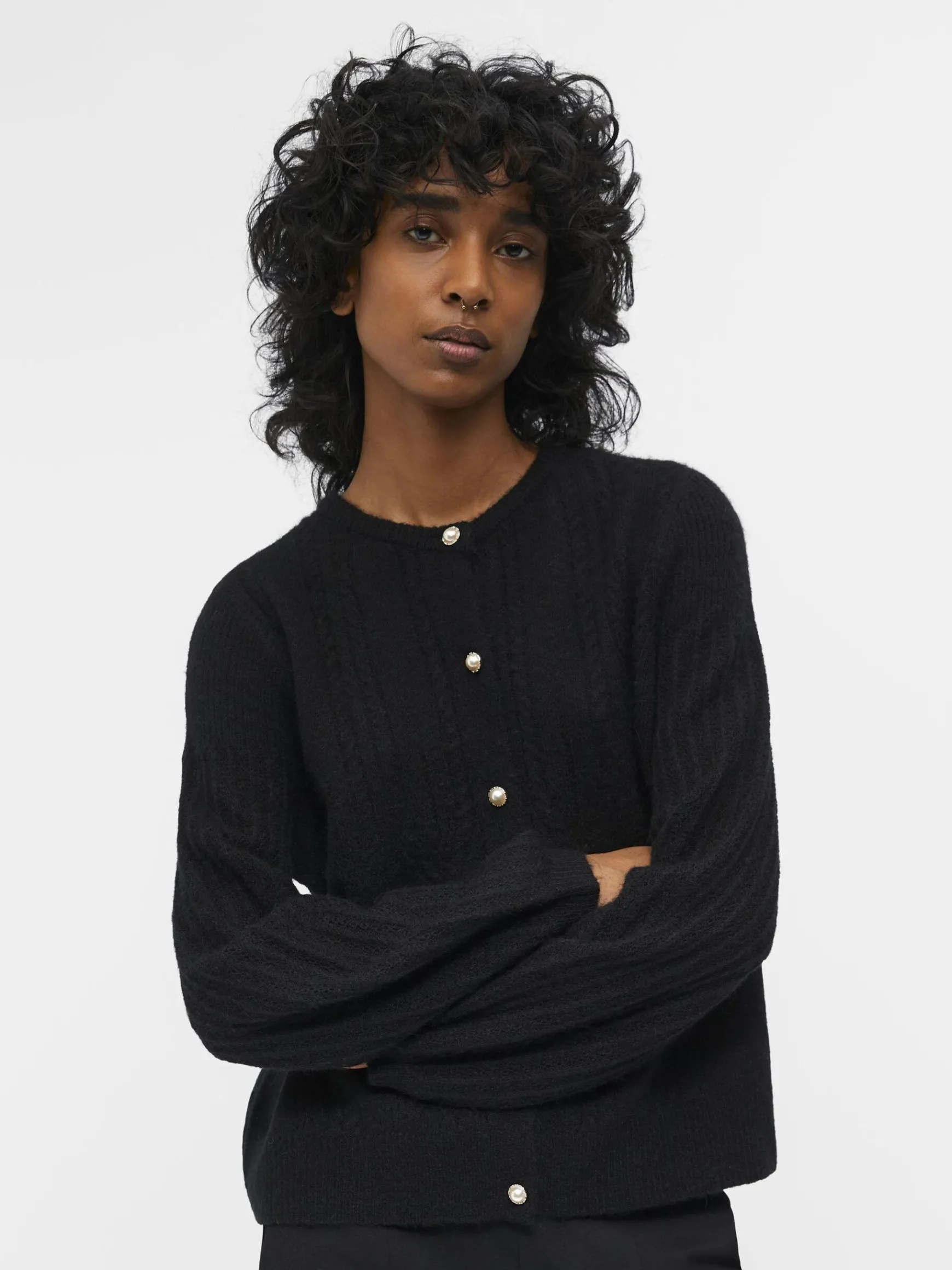 Dame OBJECT ALPAKA-ULDBLANDING CARDIGAN