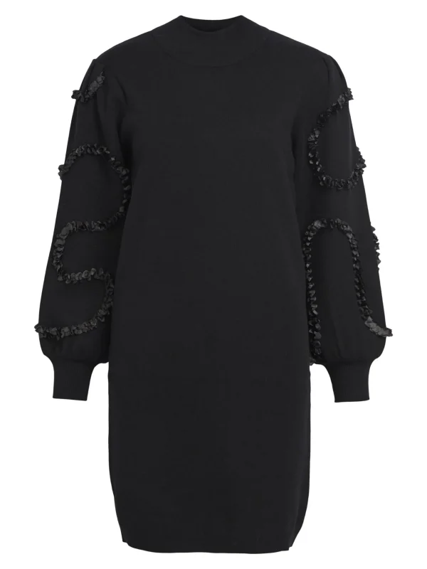 Dame OBJECT BALLONÆRMEDE STRIKKET KJOLE