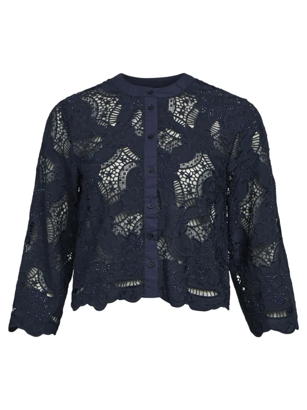 Dame OBJECT BLONDE CROPPED SKJORTE