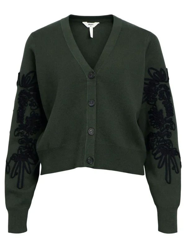 Dame OBJECT BRODERET CARDIGAN