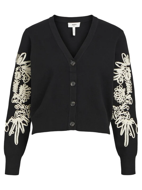 Dame OBJECT BRODERET CARDIGAN