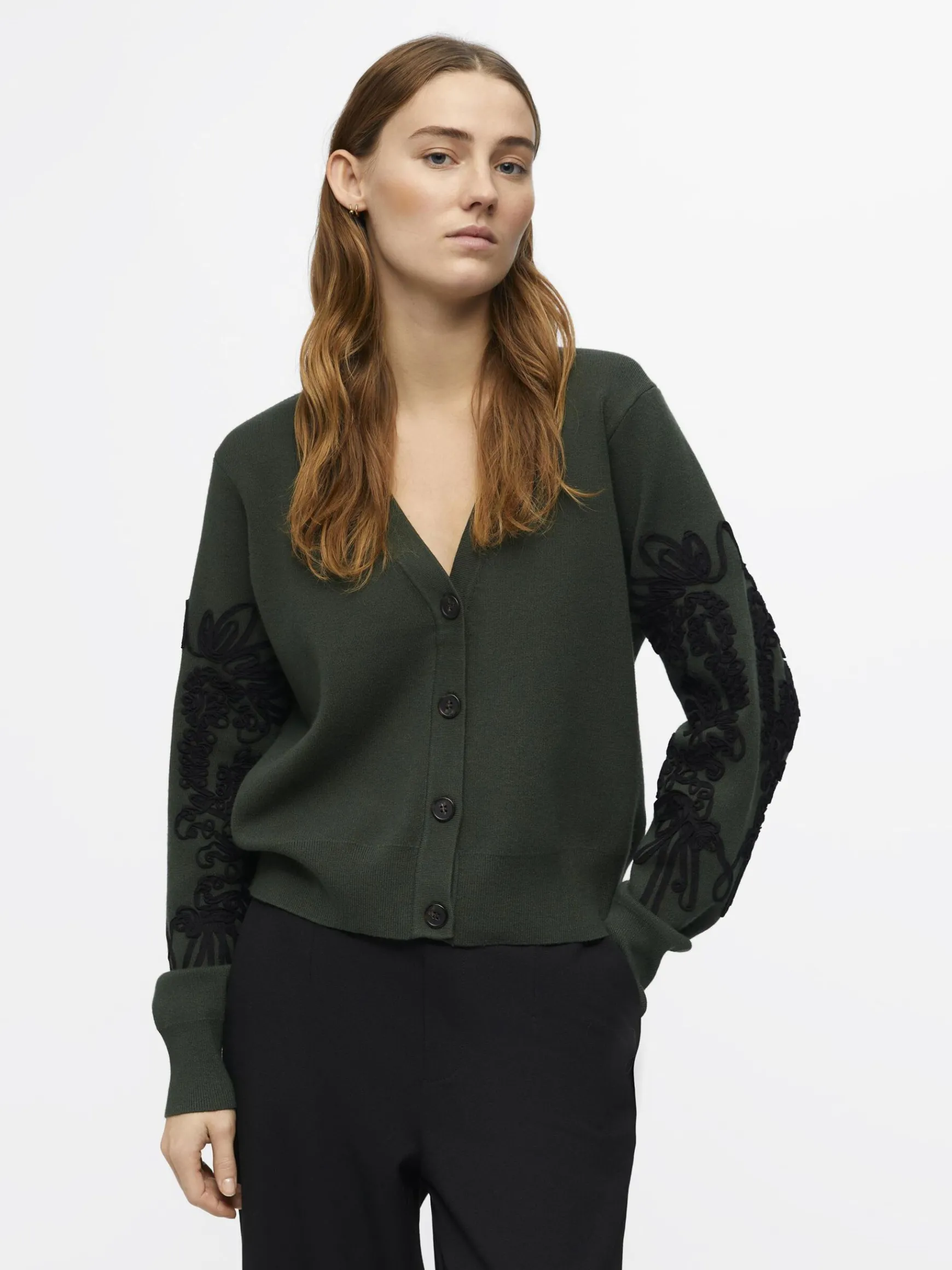 Dame OBJECT BRODERET CARDIGAN