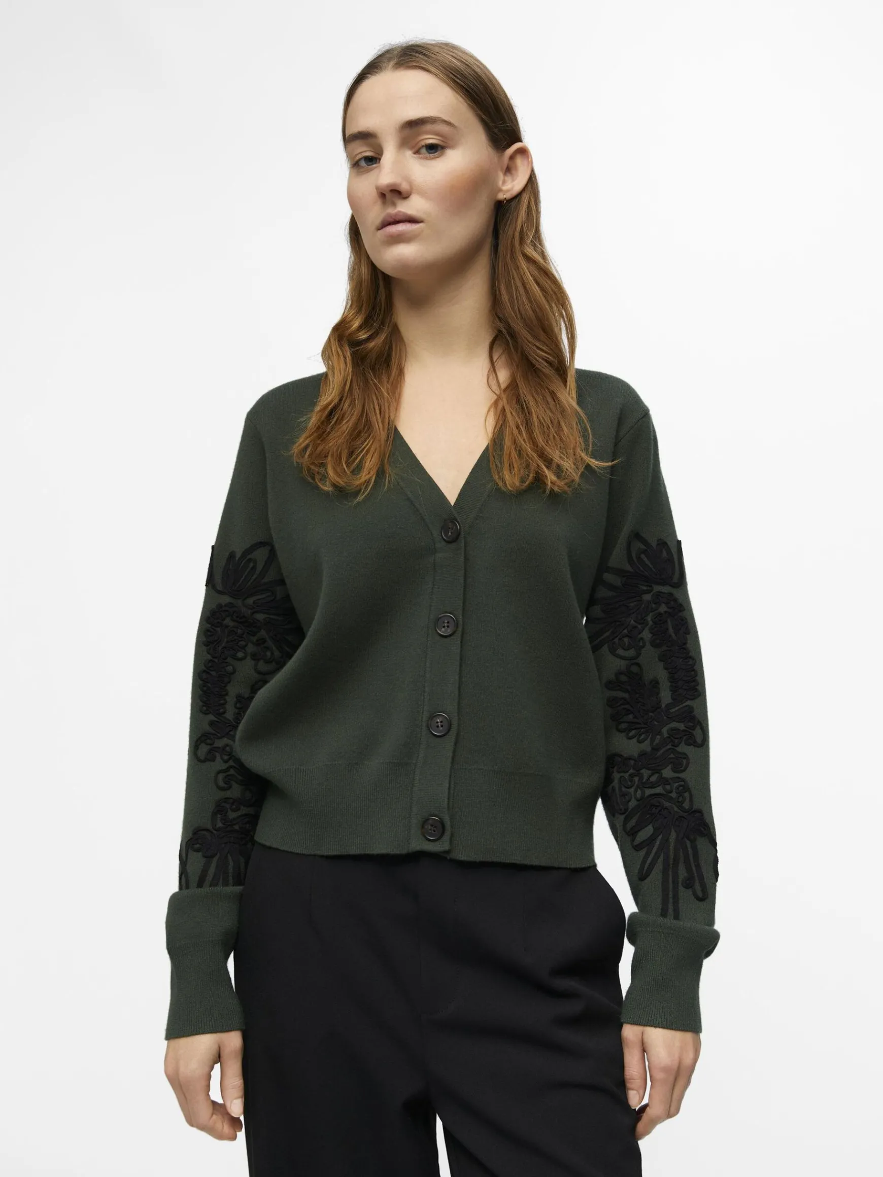 Dame OBJECT BRODERET CARDIGAN