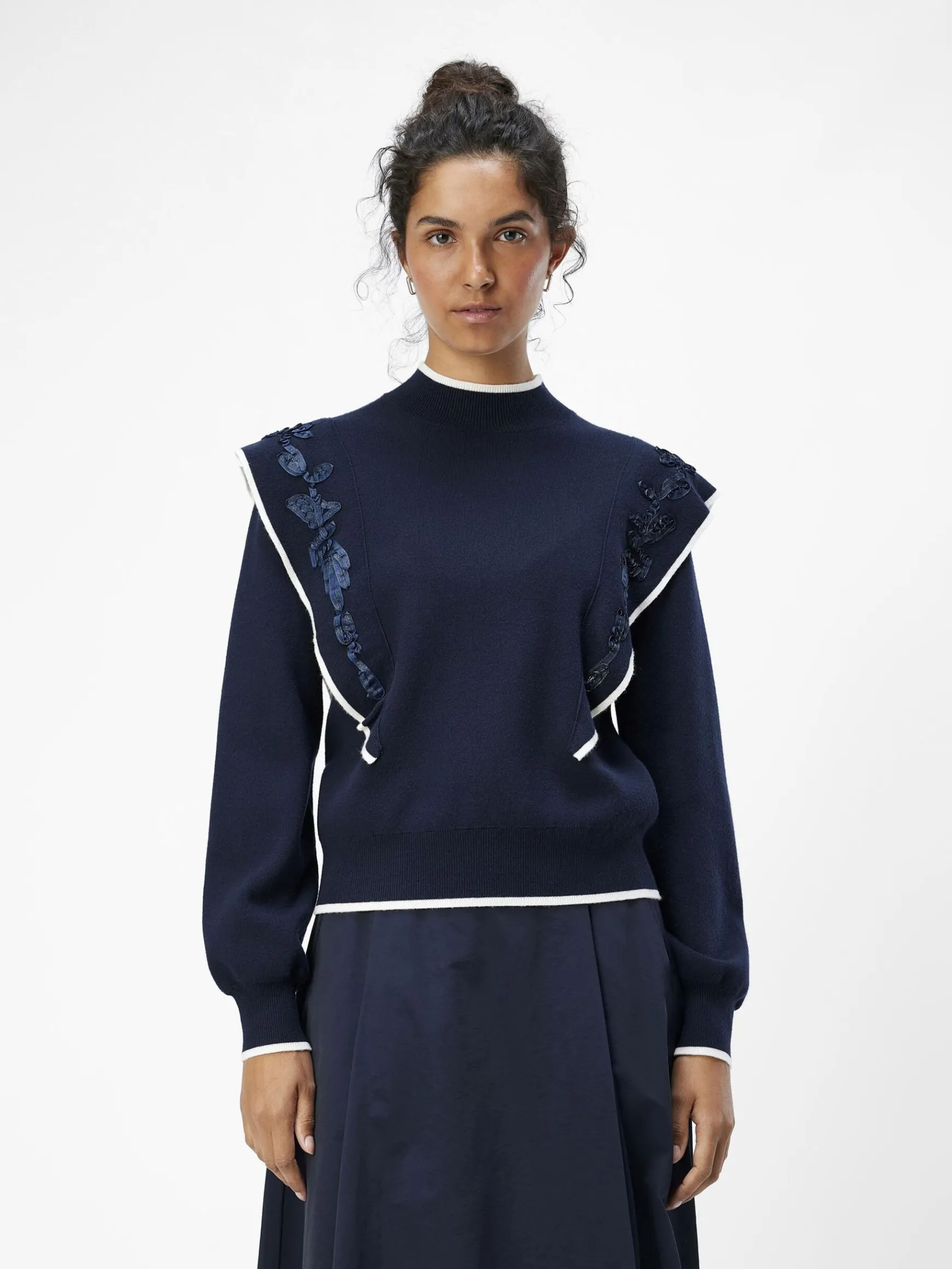 Dame OBJECT BRODERET PULLOVER