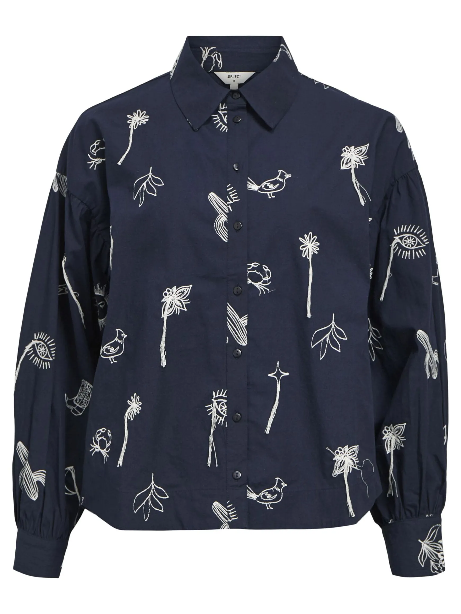 Dame OBJECT BRODERET SKJORTE