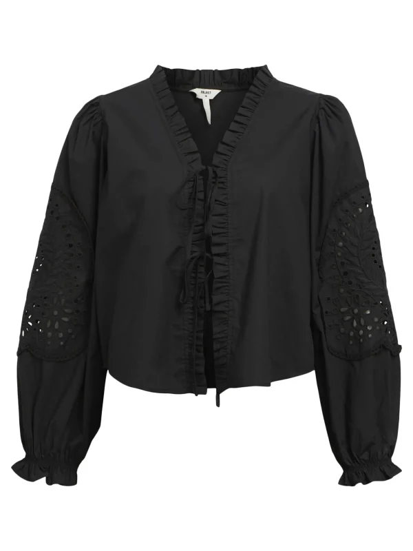 Dame OBJECT BRODERET SKJORTE