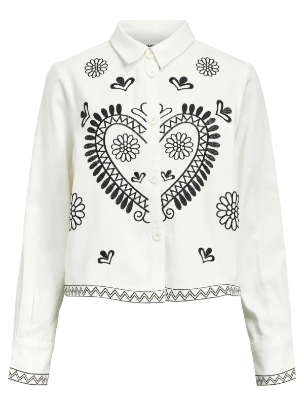 Dame OBJECT BRODERET SKJORTE