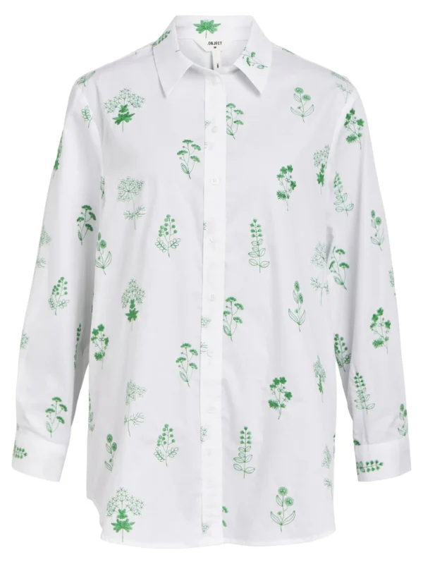 Dame OBJECT BRODERET SKJORTE