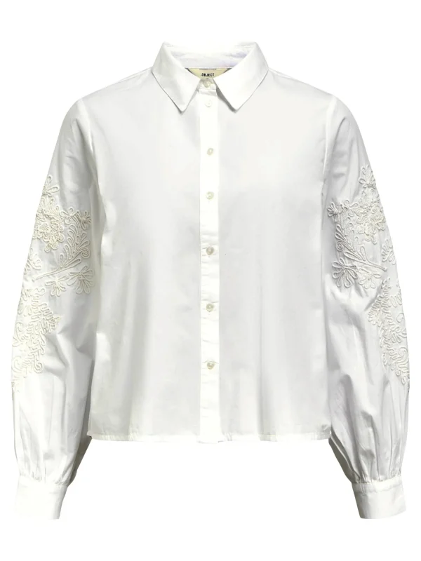 Dame OBJECT BRODERET SKJORTE