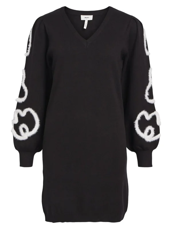 Dame OBJECT BRODERET STRIKKET KJOLE