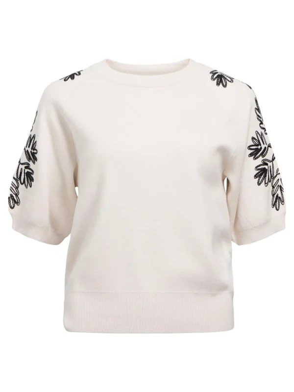 Dame OBJECT BRODERET STRIKKET TOP