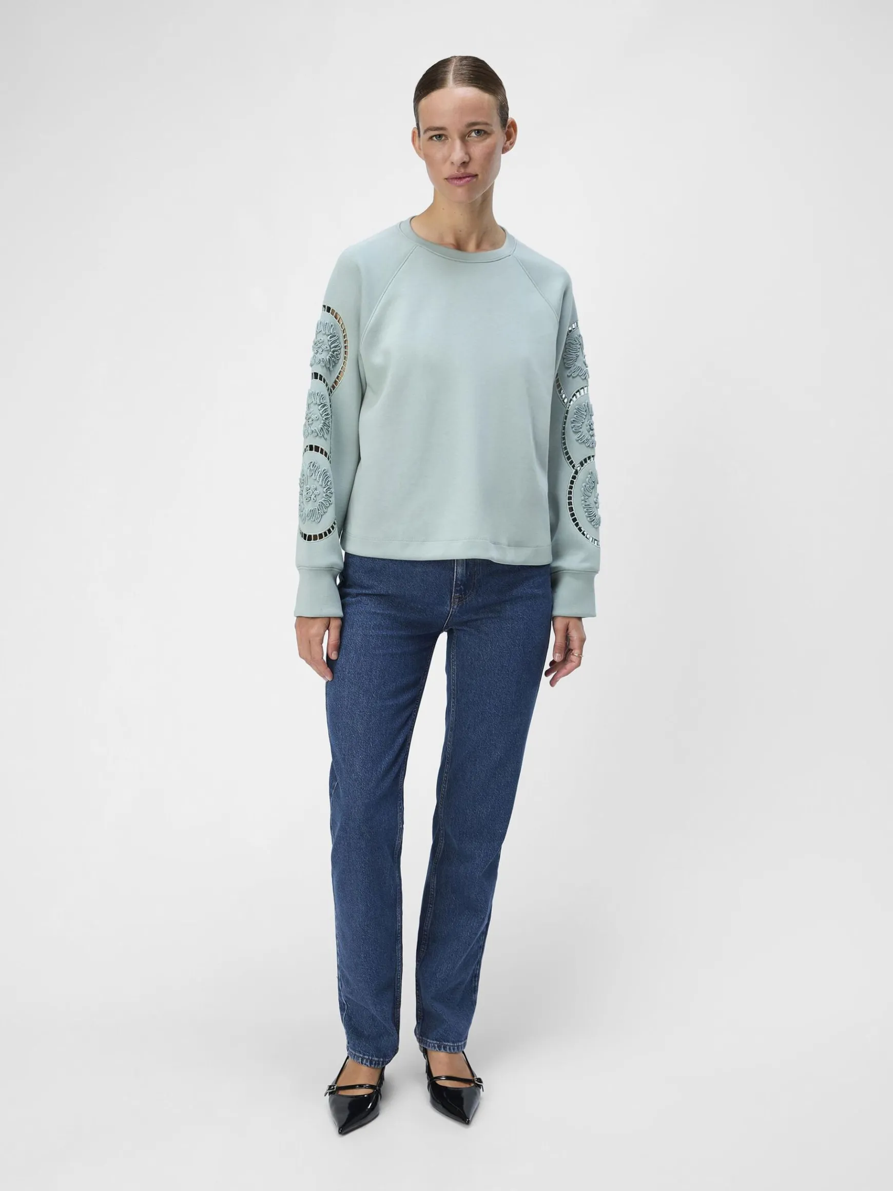 Dame OBJECT BRODERET SWEATSHIRT