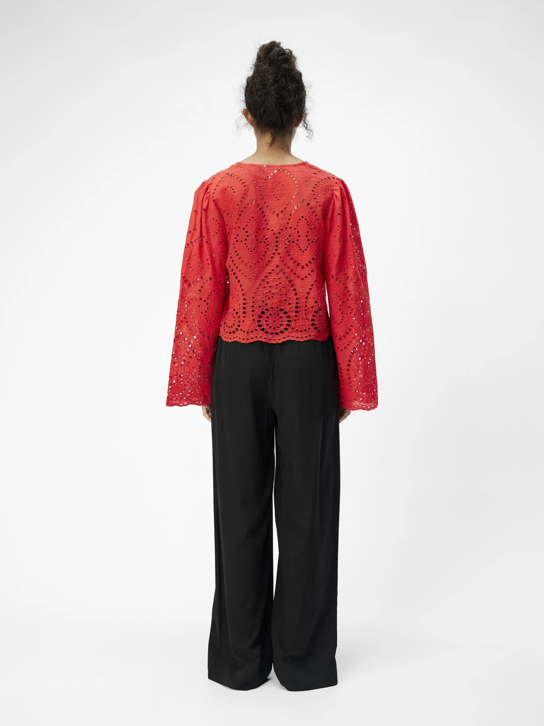 Dame OBJECT BRODERIE ANGLAISE BLUSE