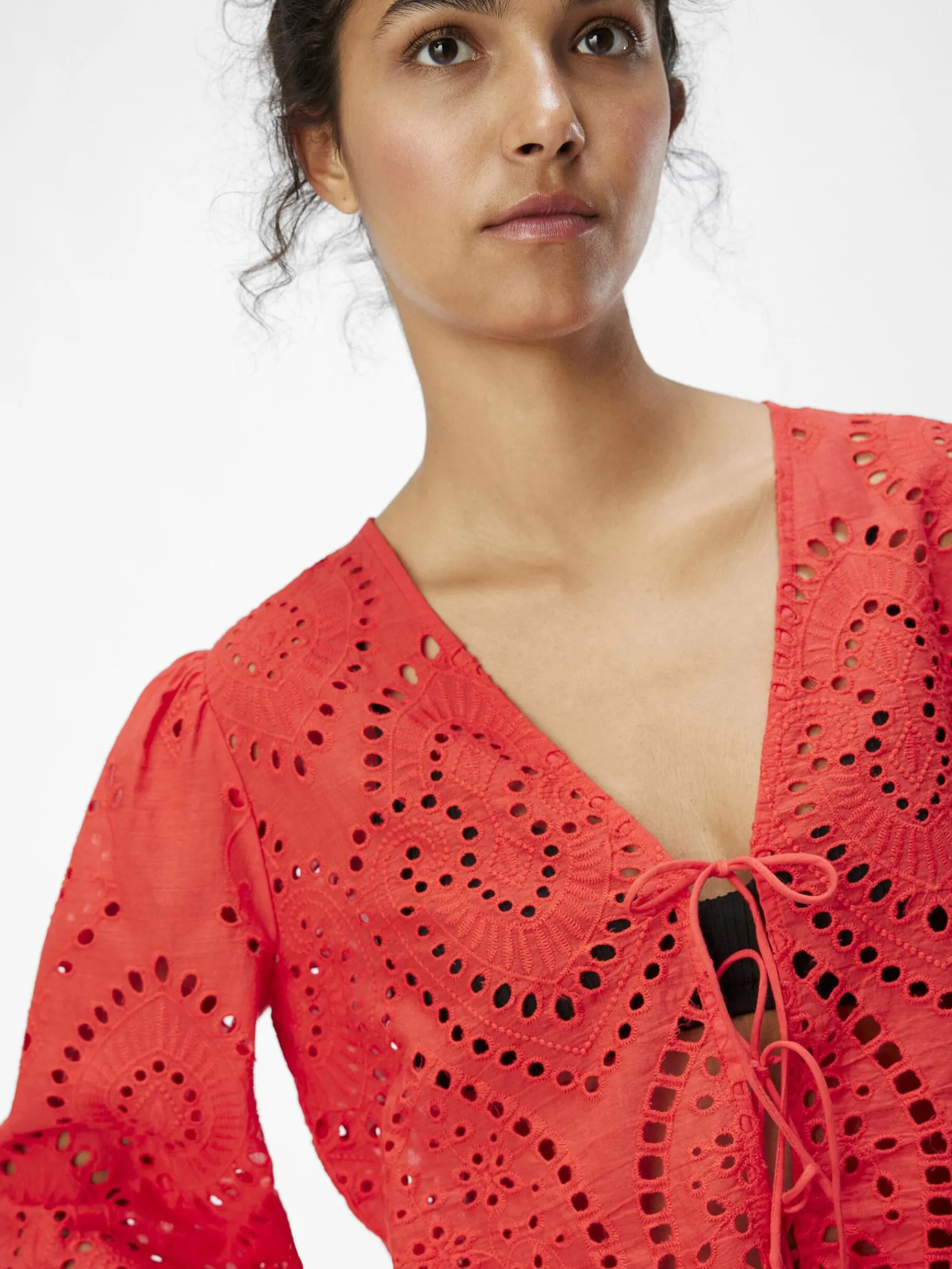 Dame OBJECT BRODERIE ANGLAISE BLUSE