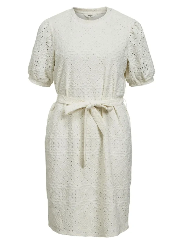 Dame OBJECT BRODERIE ANGLAISE KORT KJOLE