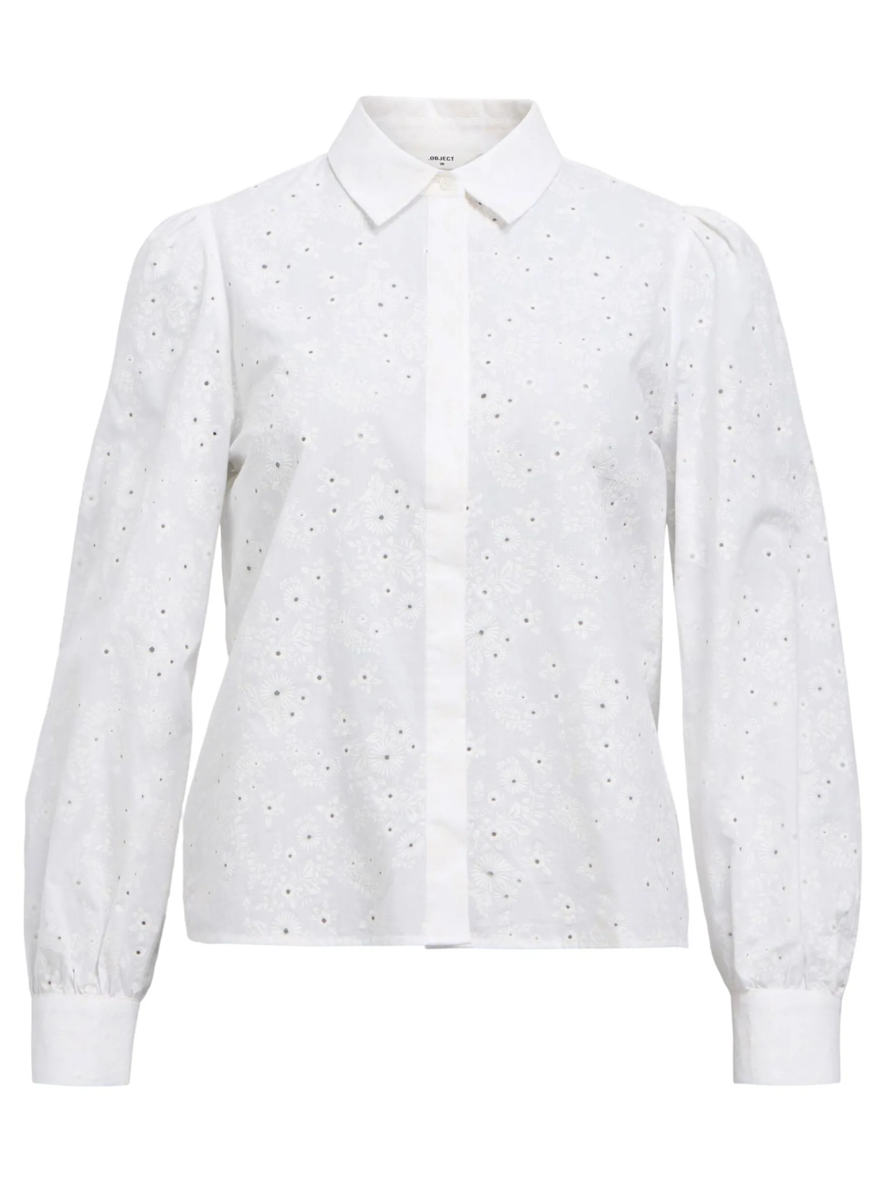 Dame OBJECT BRODERIE ANGLAISE SKJORTE
