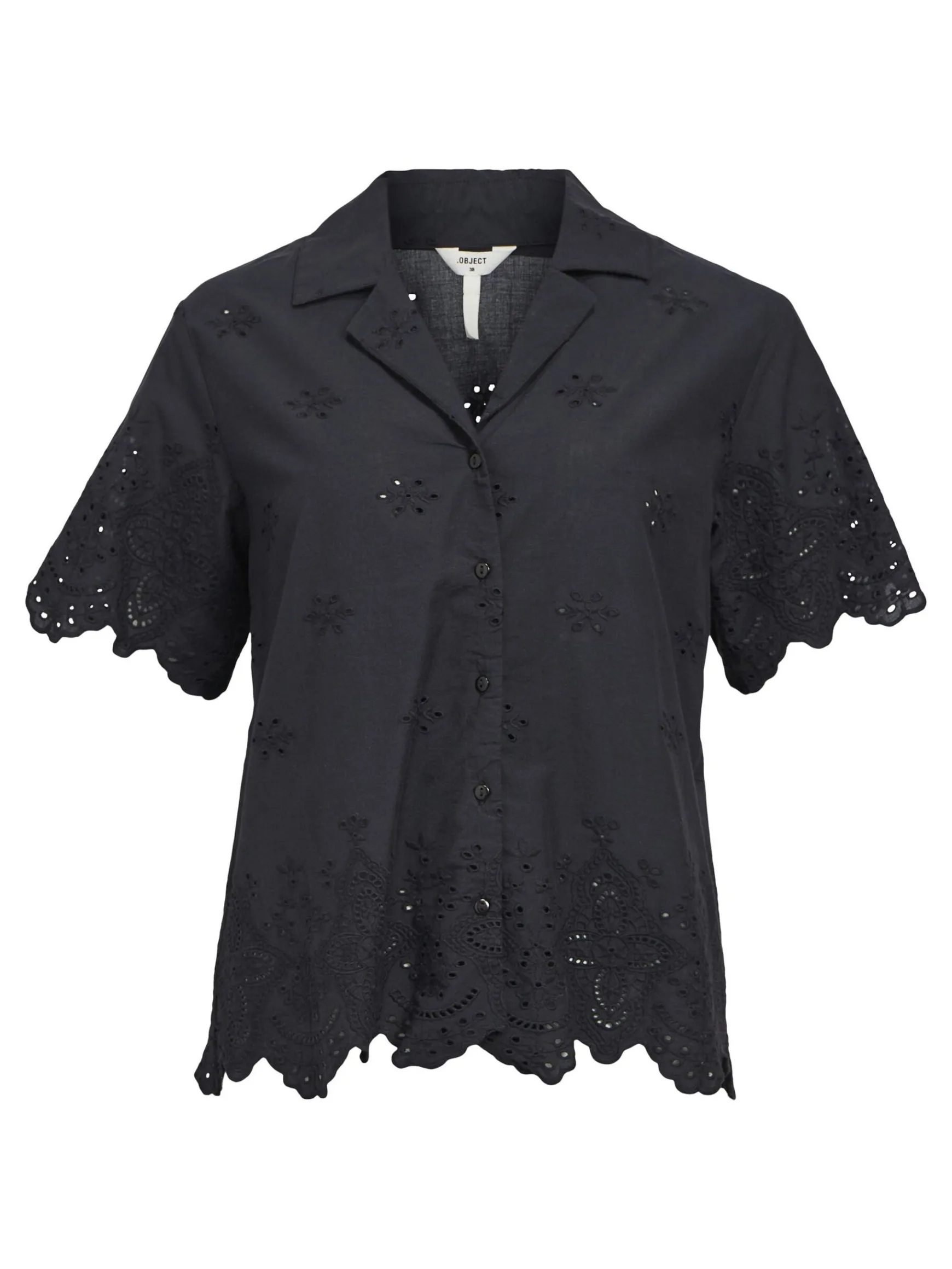 Dame OBJECT BRODERIE ANGLAISE SKJORTE