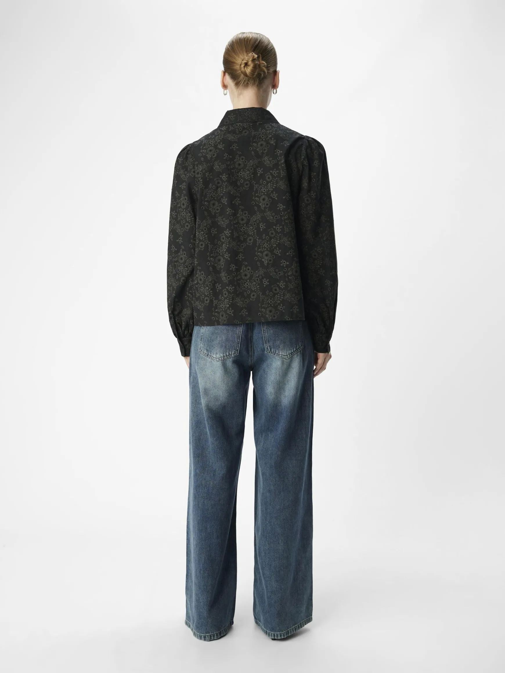 Dame OBJECT BRODERIE ANGLAISE SKJORTE