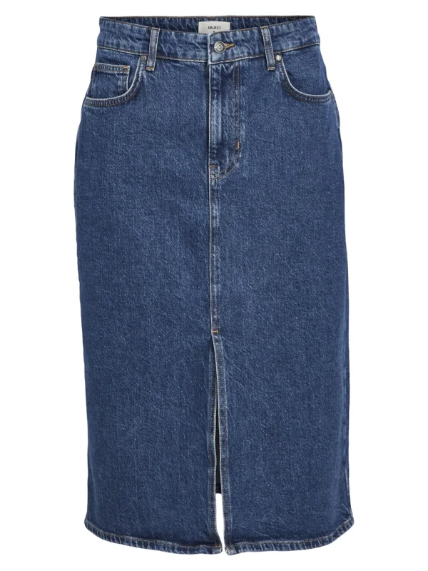 Dame OBJECT DENIM MIDINEDERDEL