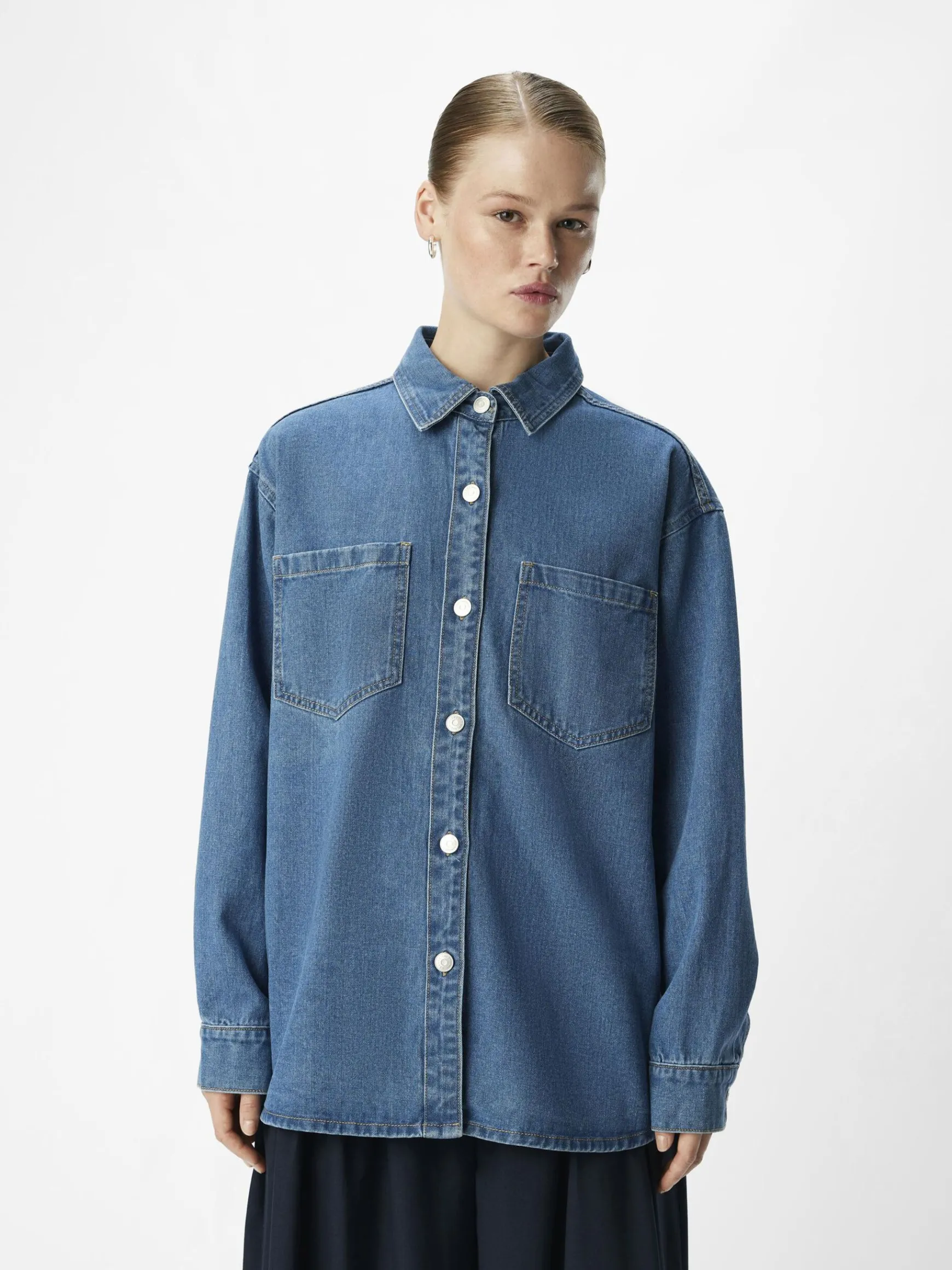 Dame OBJECT DENIM SKJORTE