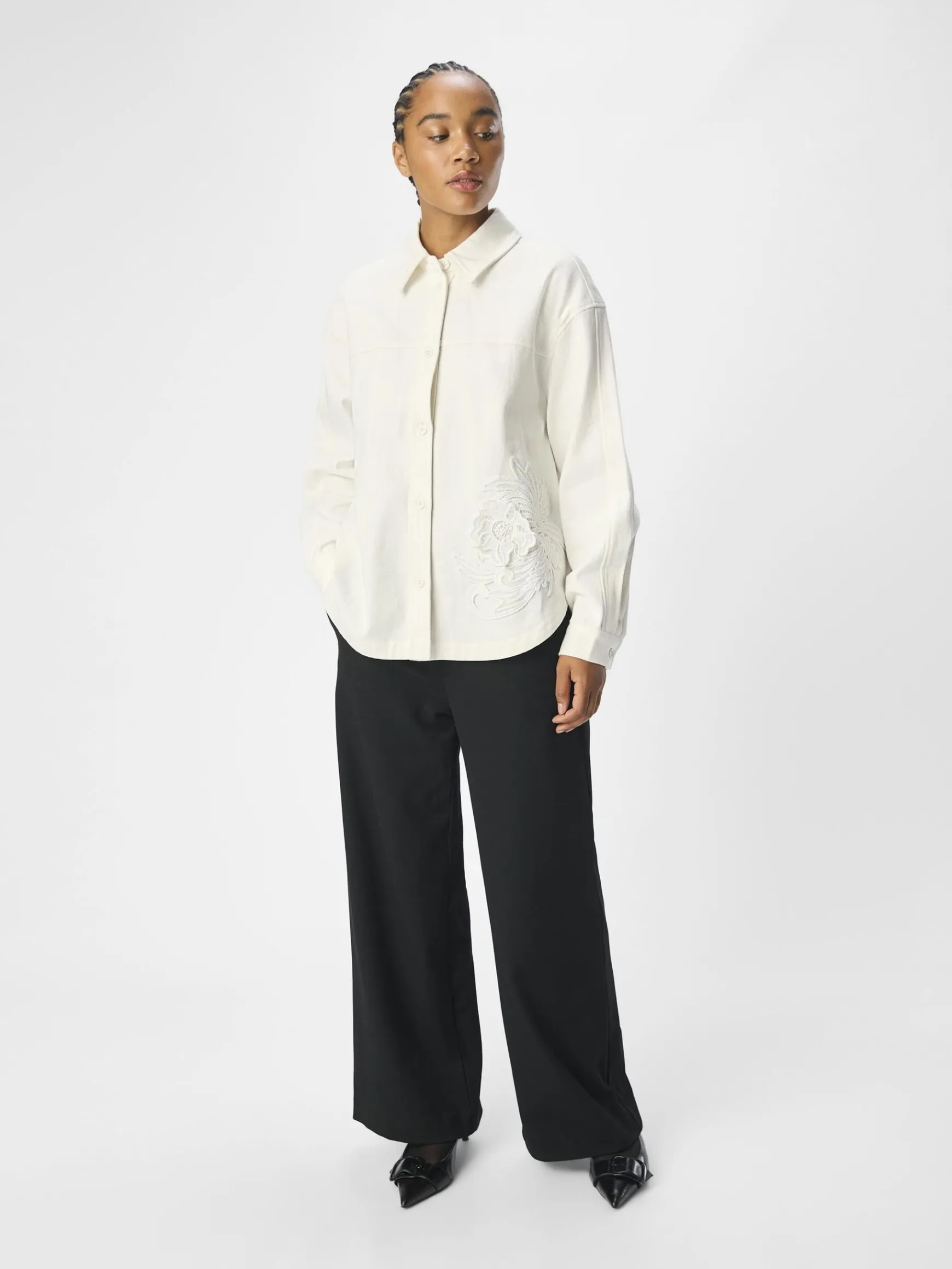 Dame OBJECT DETALJERET SKJORTE