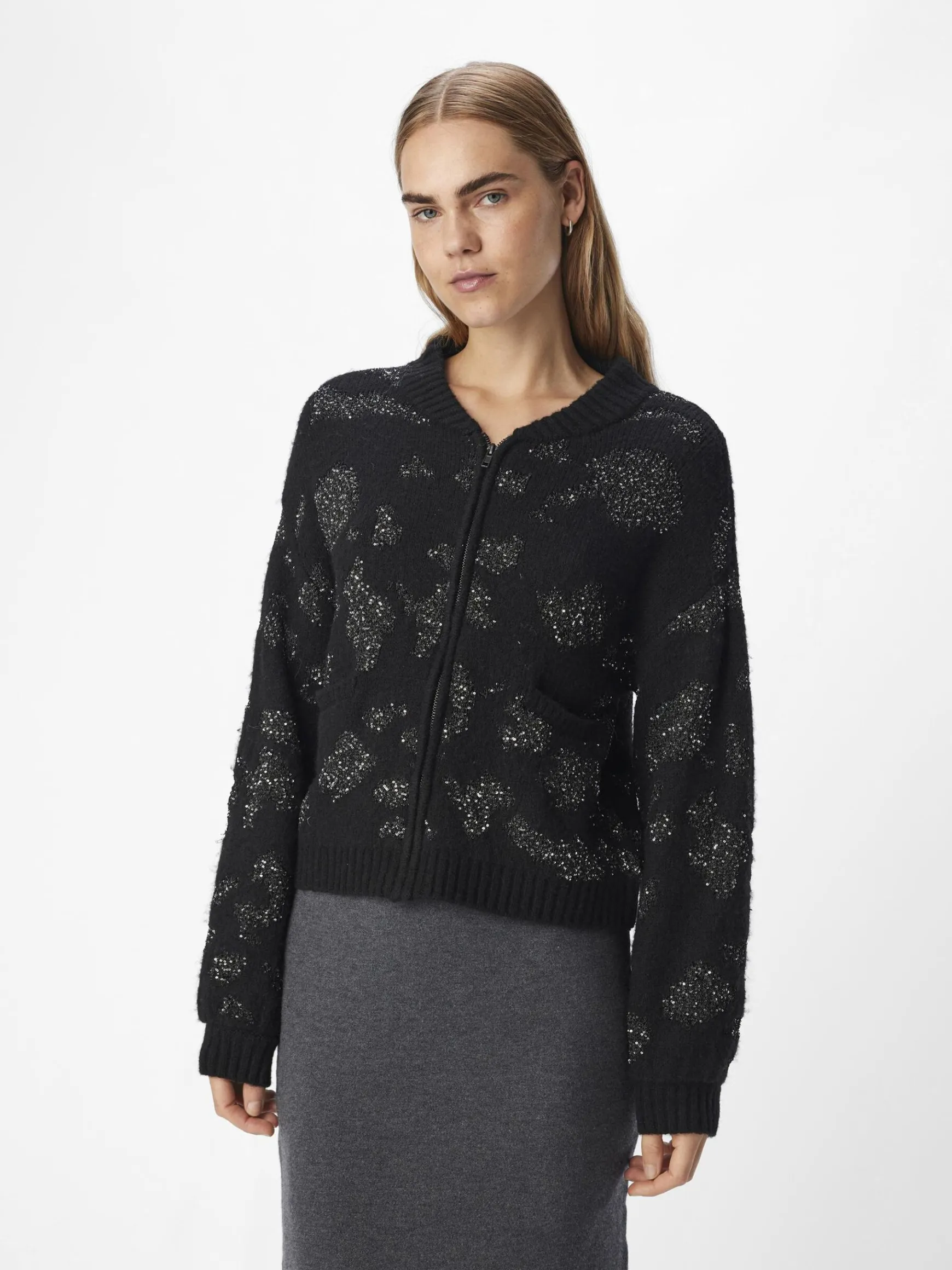 Dame OBJECT DETALJERET STRIKKET CARDIGAN