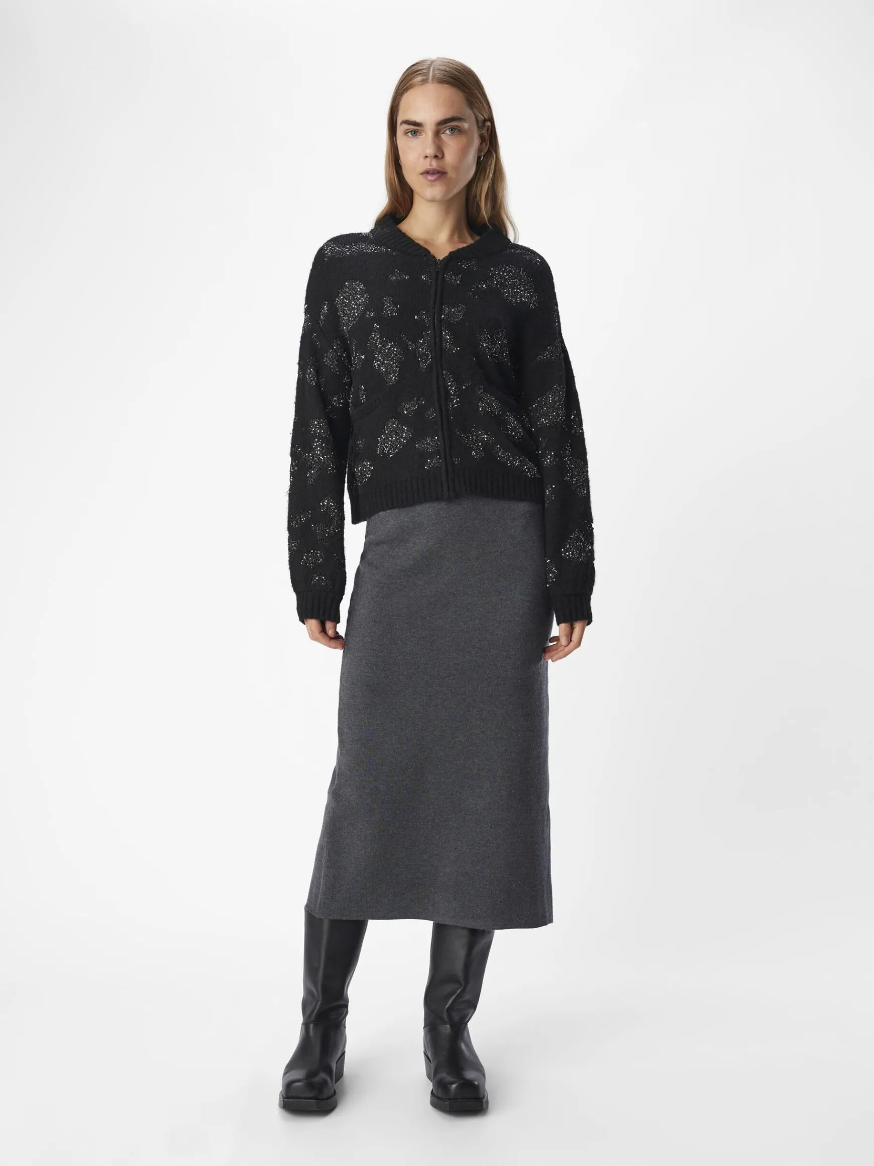 Dame OBJECT DETALJERET STRIKKET CARDIGAN