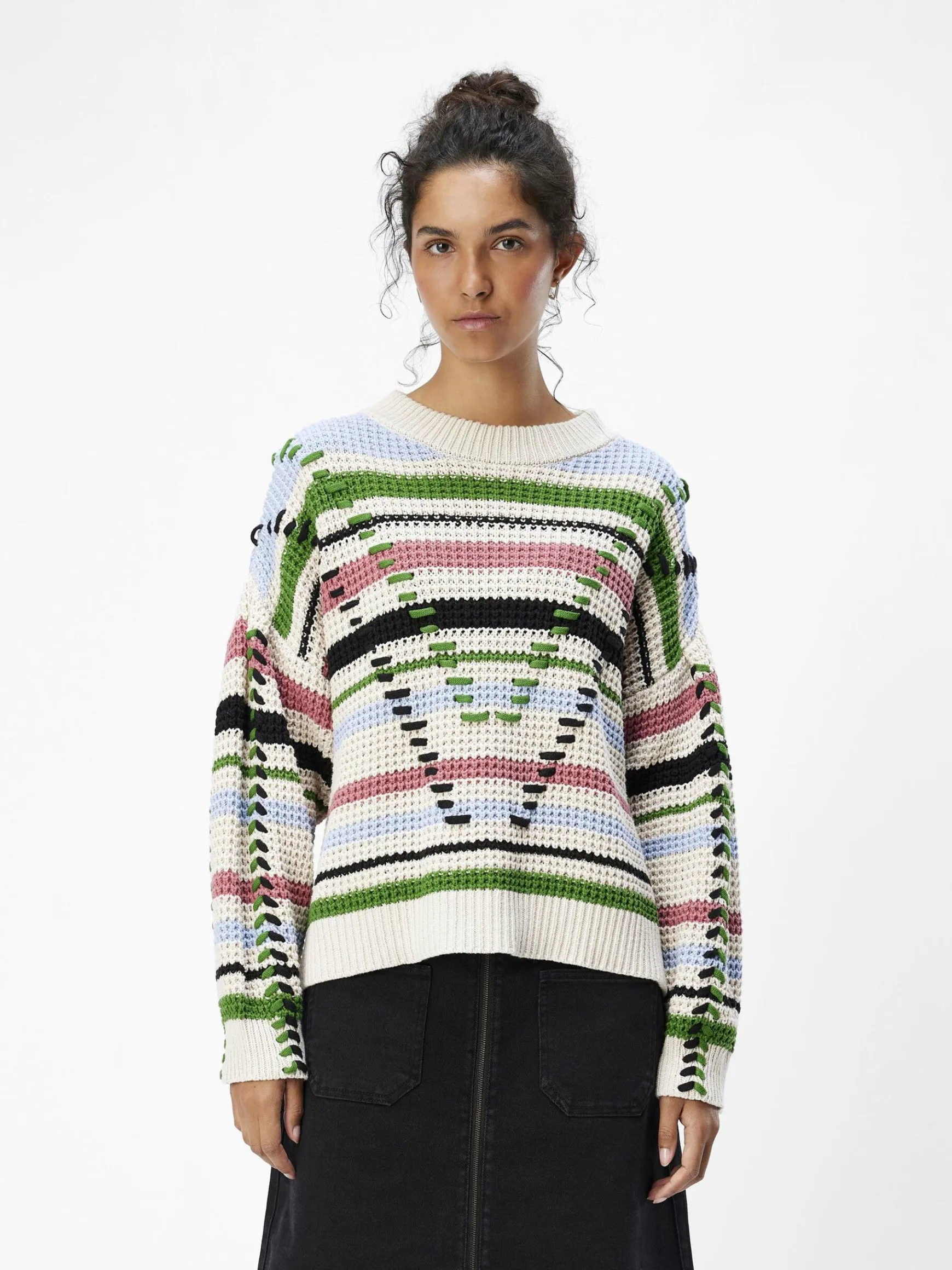 Dame OBJECT DETALJERET STRIKTRØJE