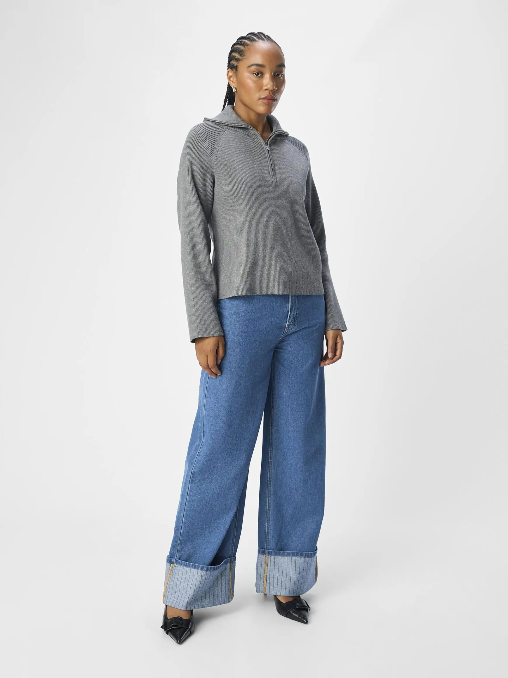 Dame OBJECT HALV LYNLÅS PULLOVER