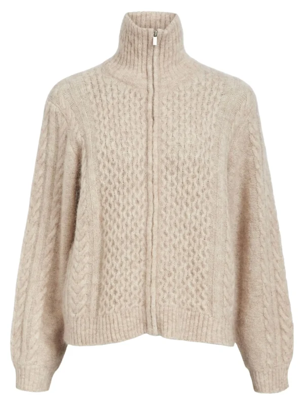 Dame OBJECT HØJ HALSET STRIKKET CARDIGAN