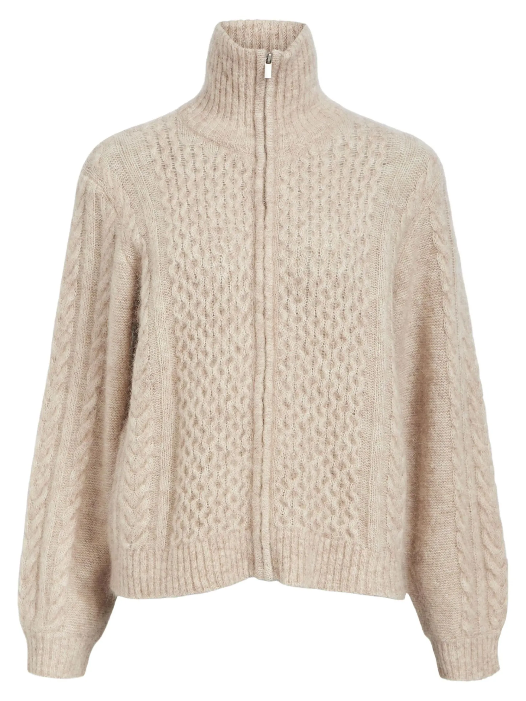 Dame OBJECT HØJ HALSET STRIKKET CARDIGAN