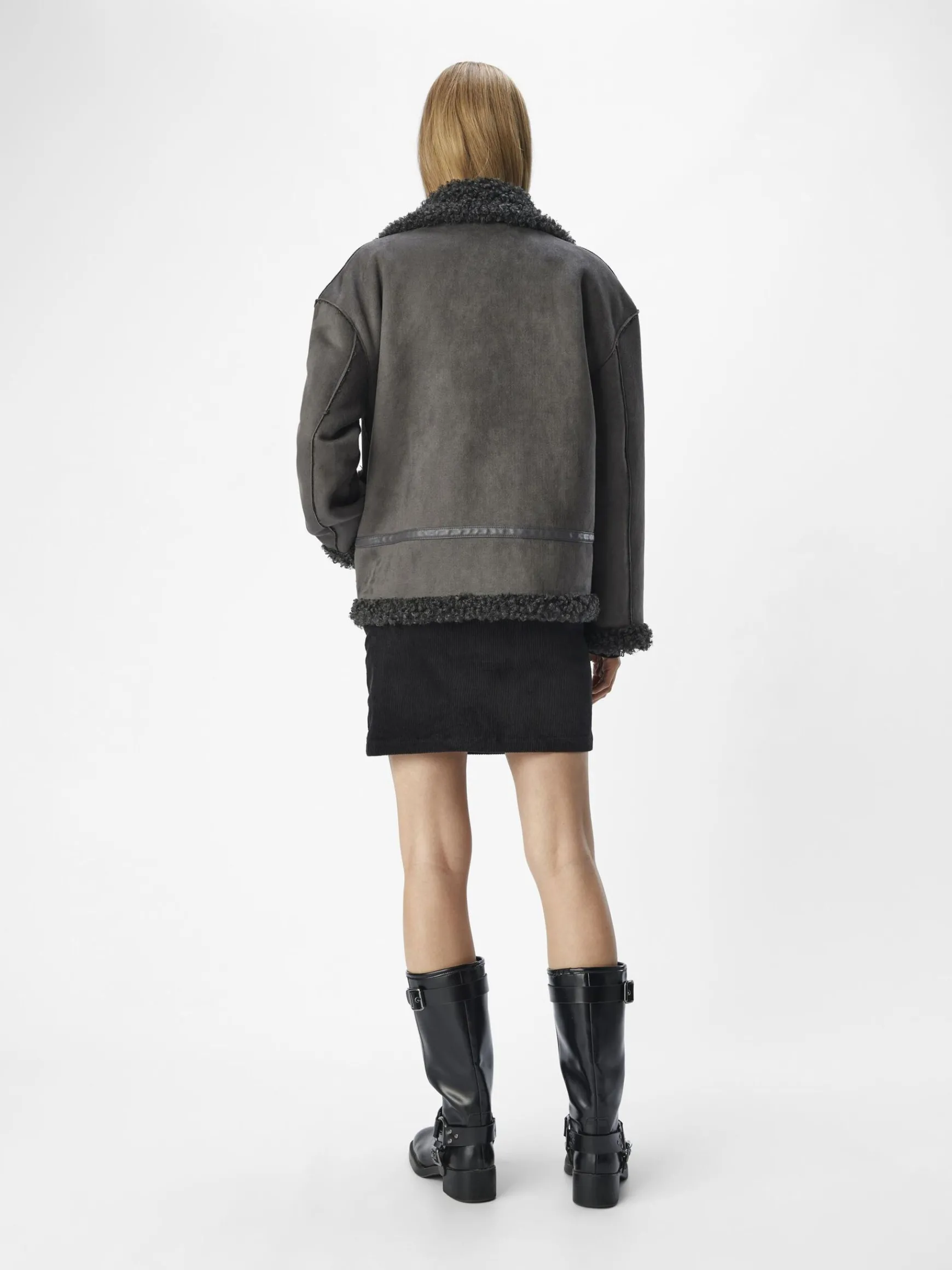 Dame OBJECT IMITERET FÅREULD JAKKE