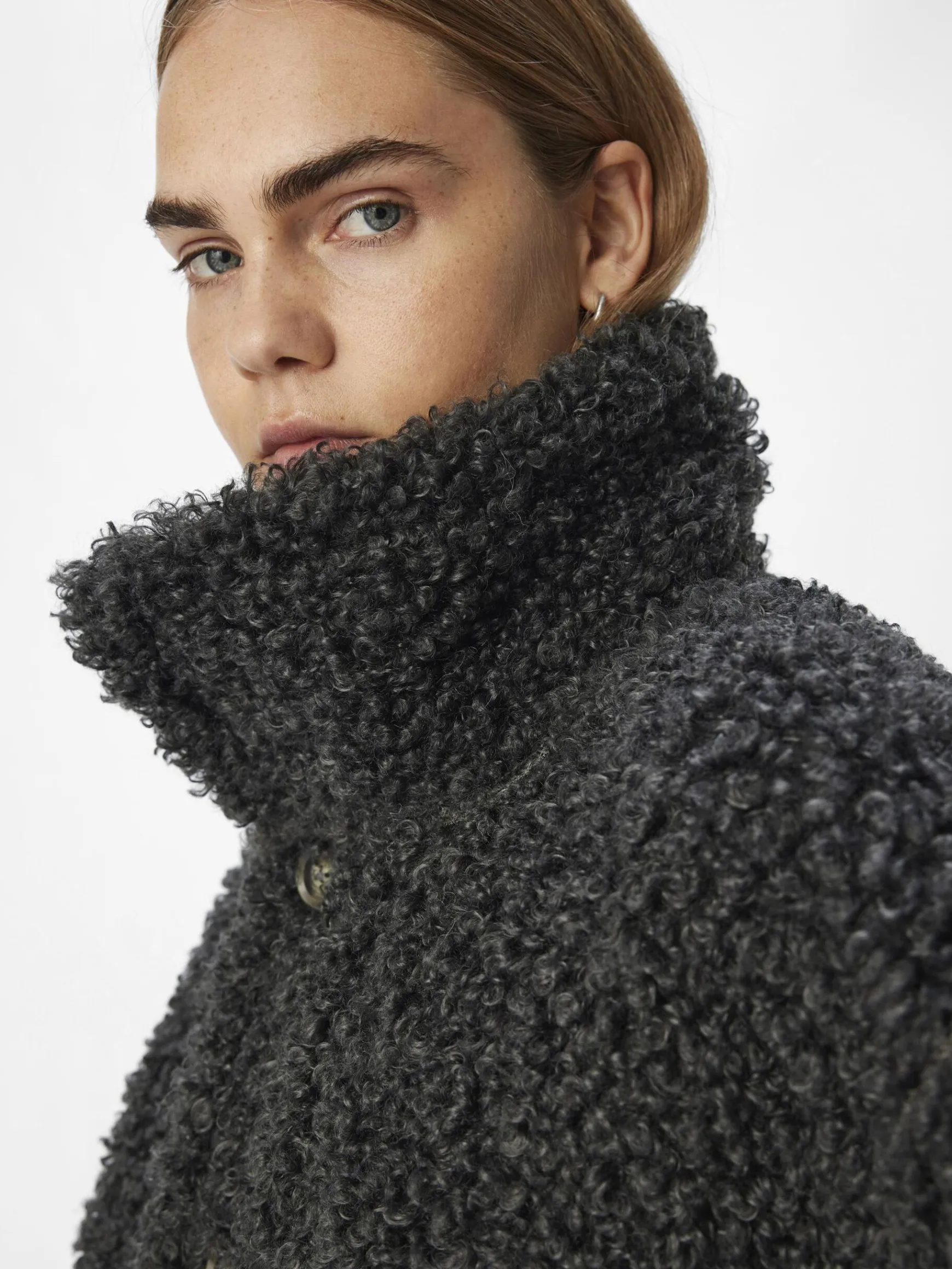 Dame OBJECT IMITERET FÅREULD JAKKE