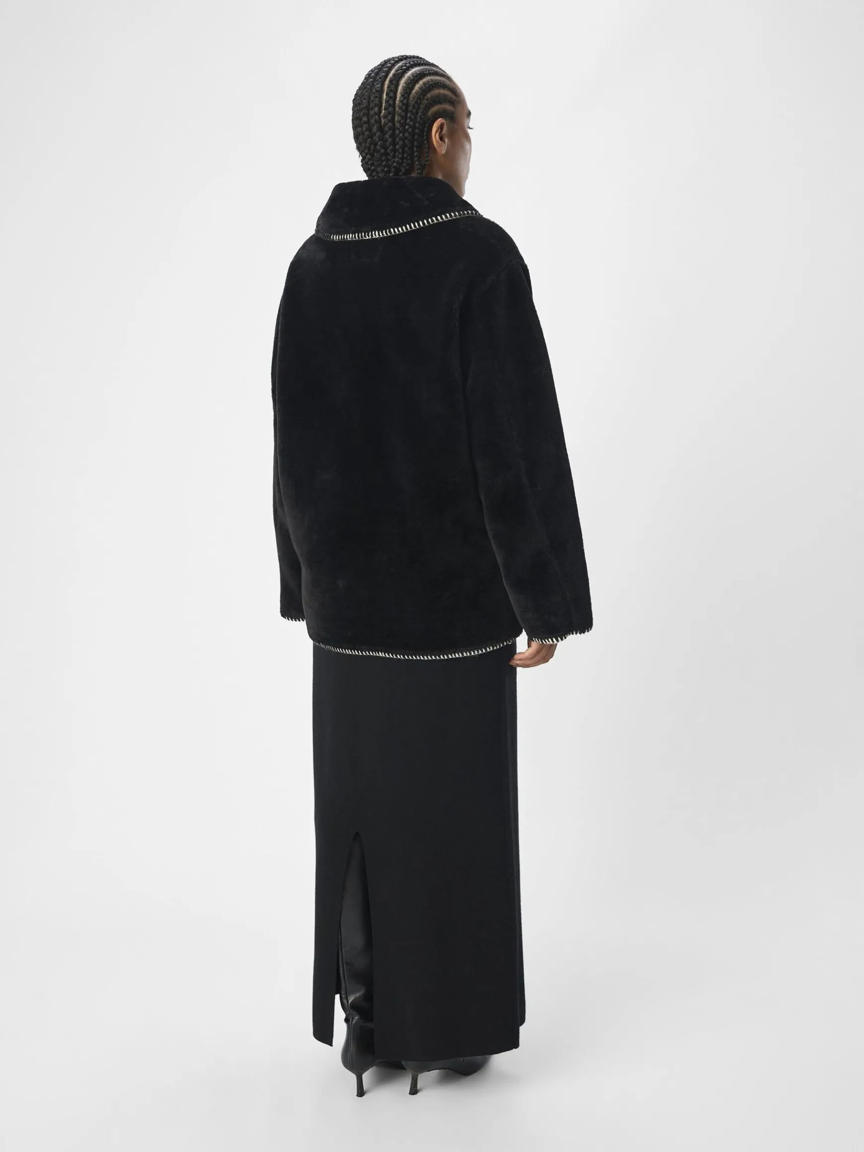 Dame OBJECT IMITERET PELS FRAKKE