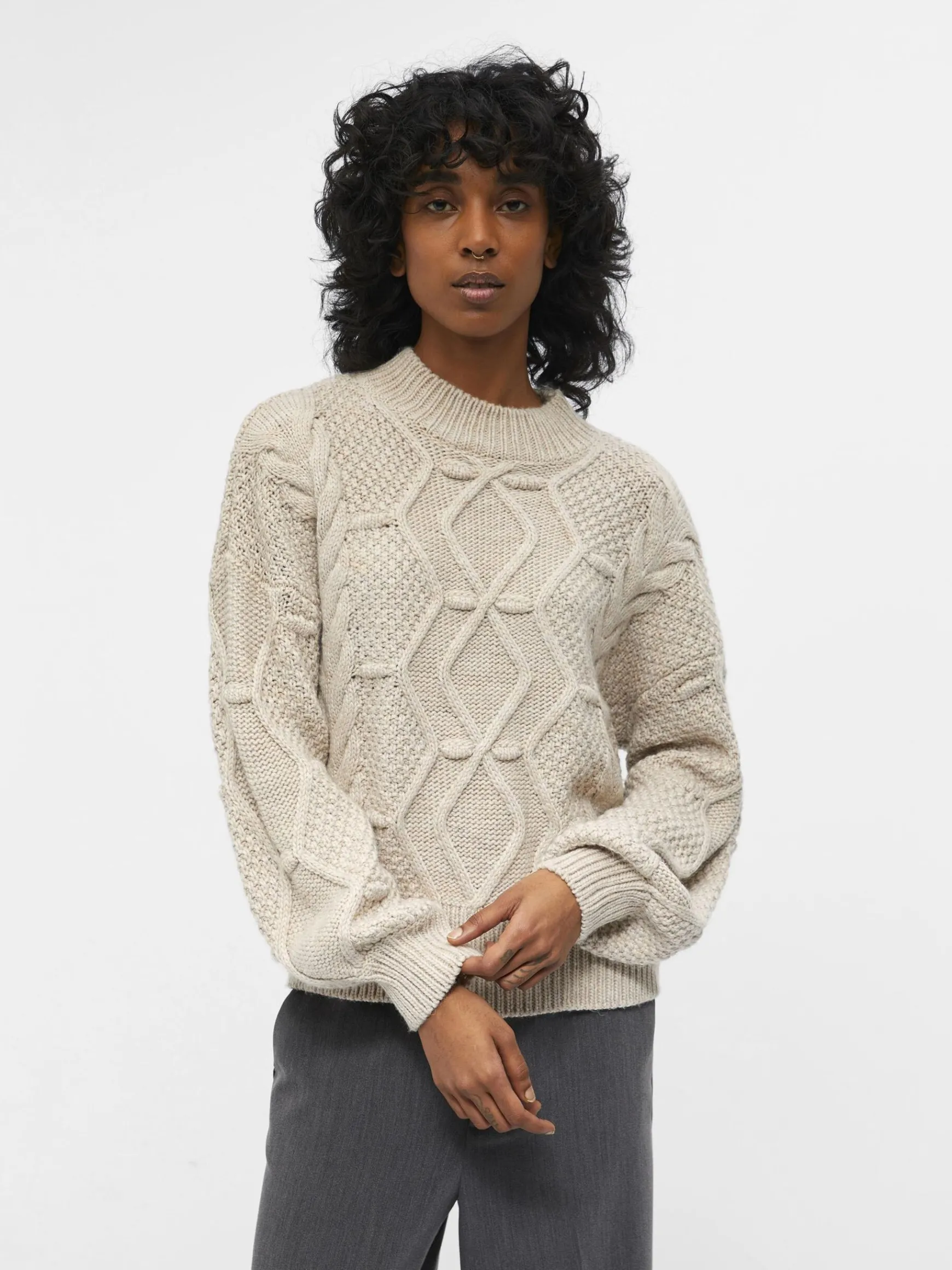 Dame OBJECT KABEL STRIKTRØJE