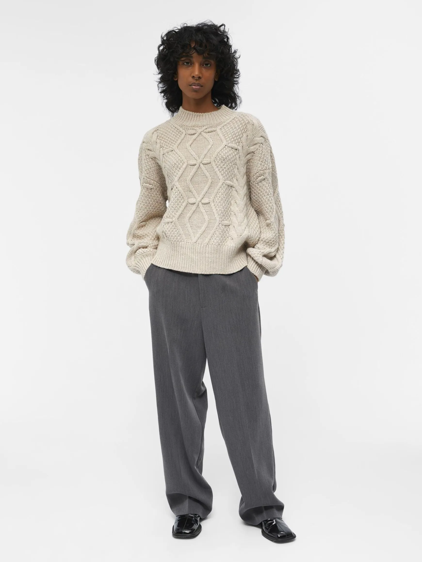 Dame OBJECT KABEL STRIKTRØJE