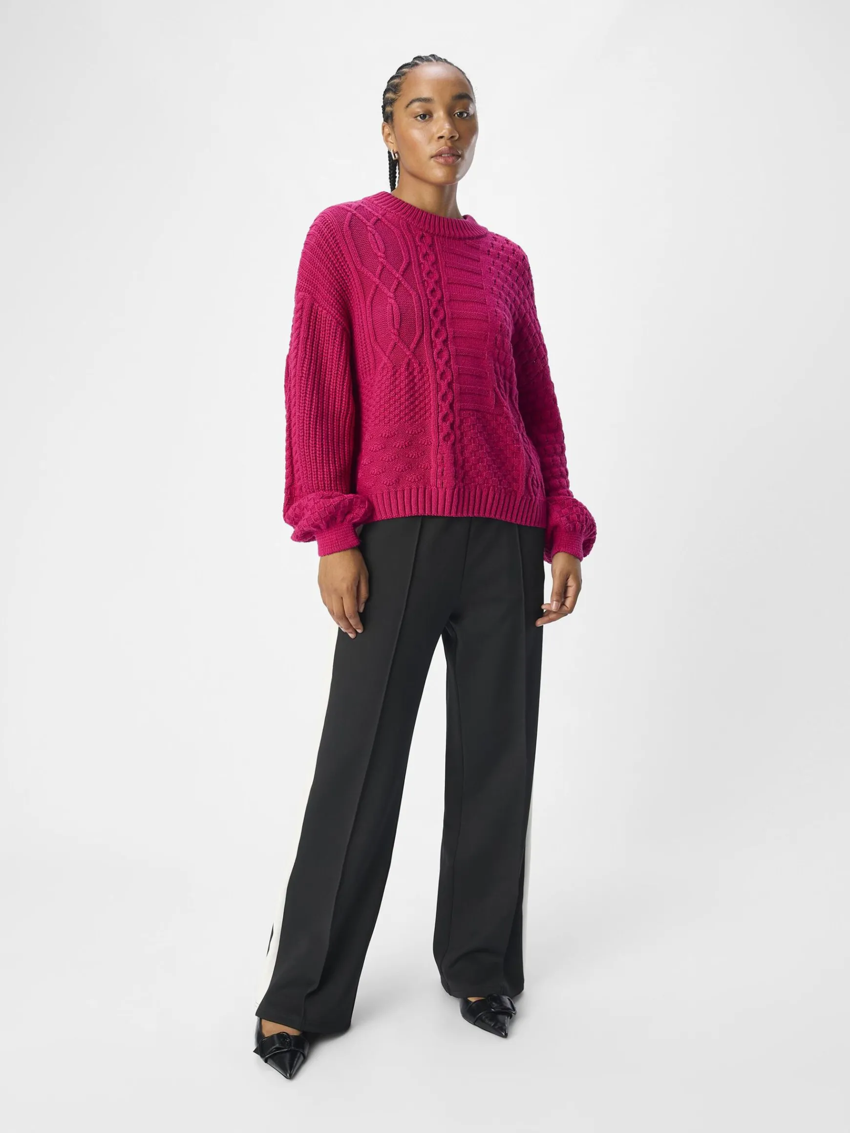 Dame OBJECT KABELSTRIK STRIKTRØJE