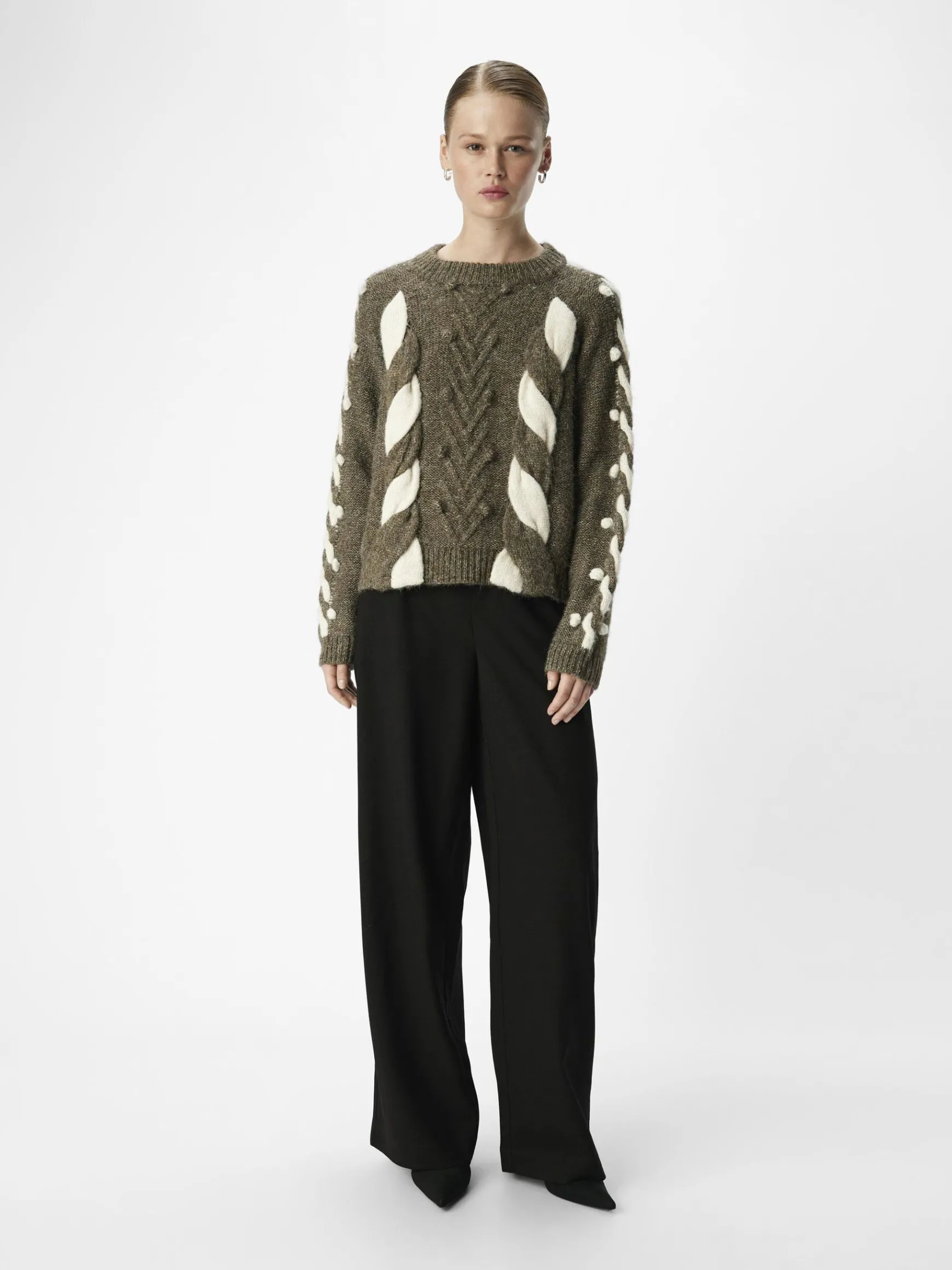 Dame OBJECT KABELSTRIK STRIKTRØJE