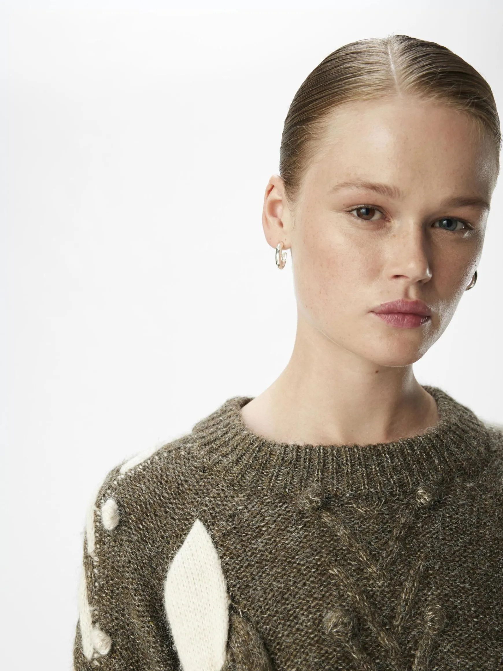 Dame OBJECT KABELSTRIK STRIKTRØJE