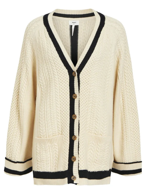 Dame OBJECT KABELSTRIKKET CARDIGAN