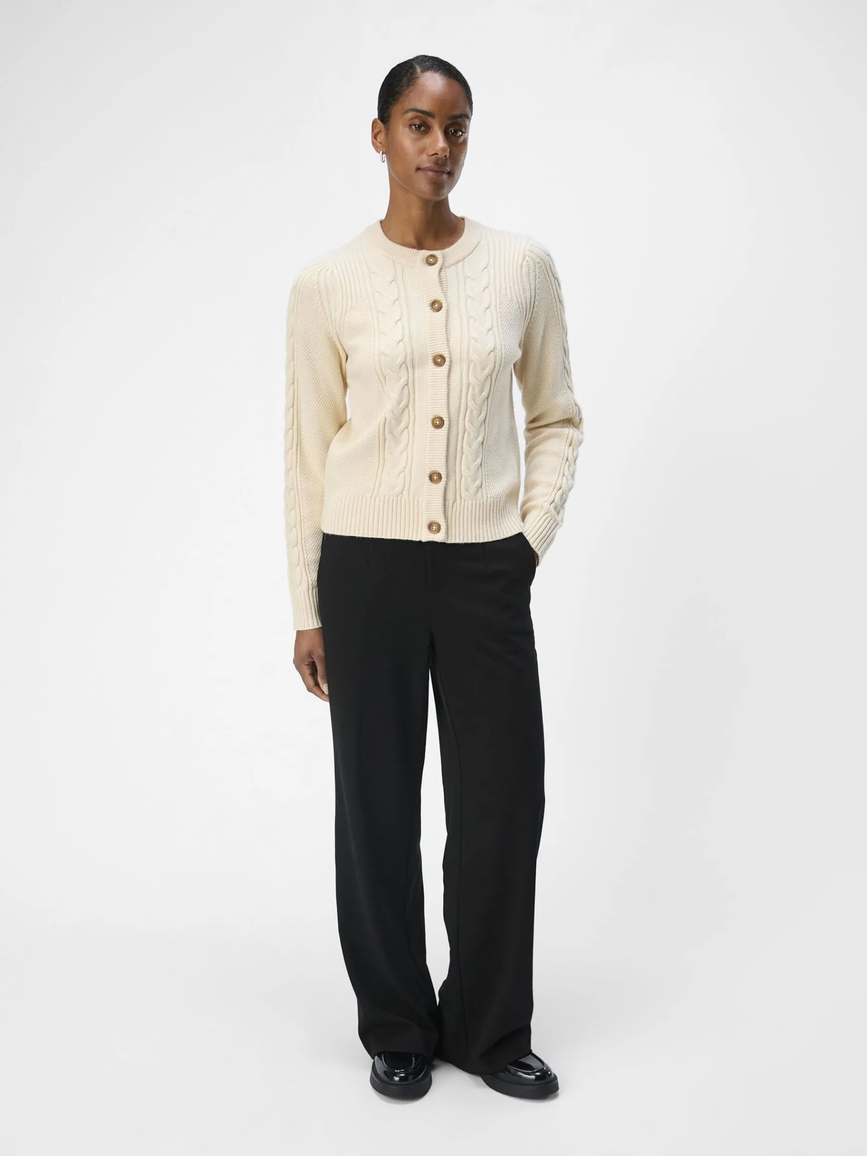 Dame OBJECT KABELSTRIKKET CARDIGAN