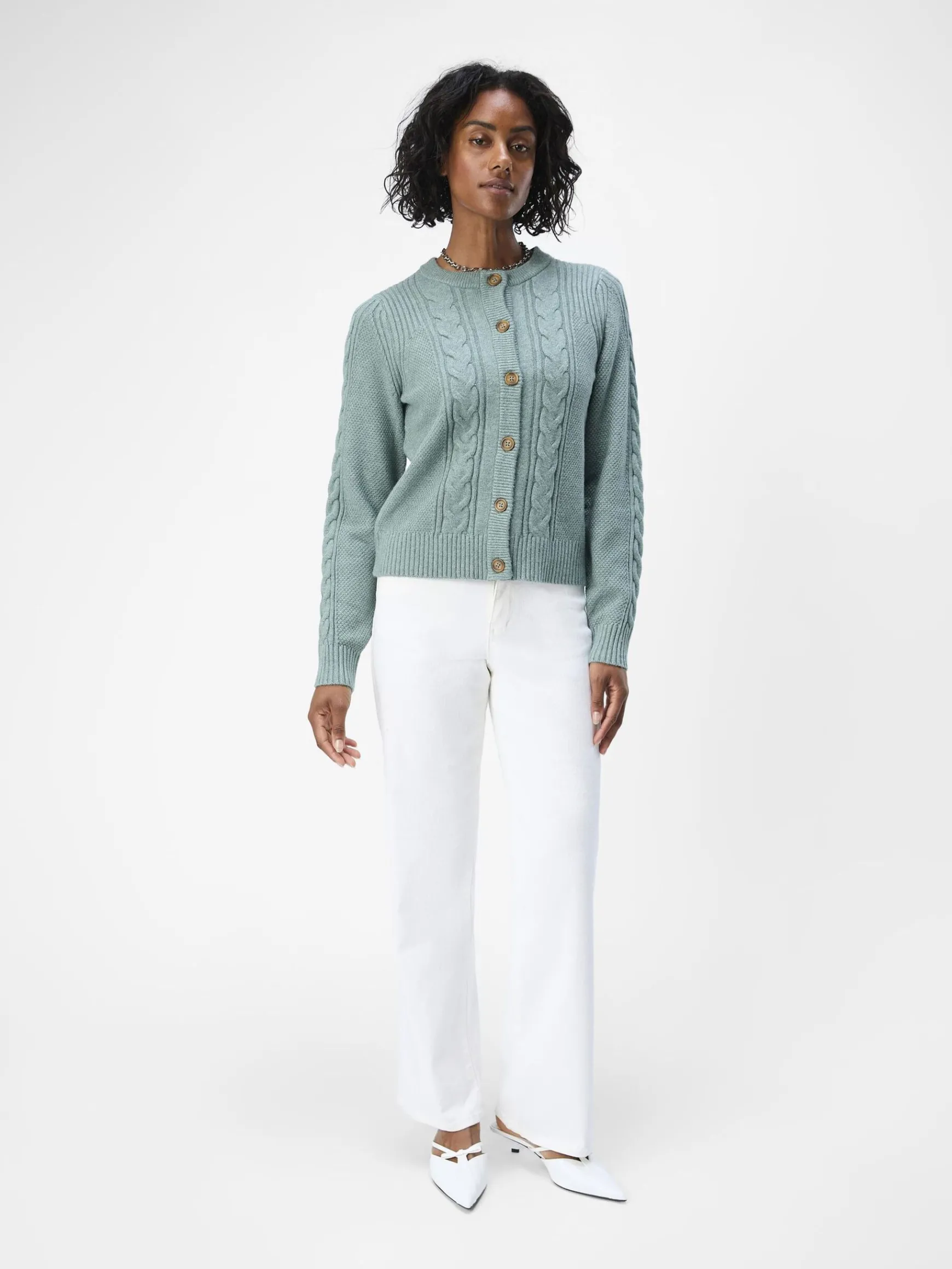 Dame OBJECT KABELSTRIKKET CARDIGAN