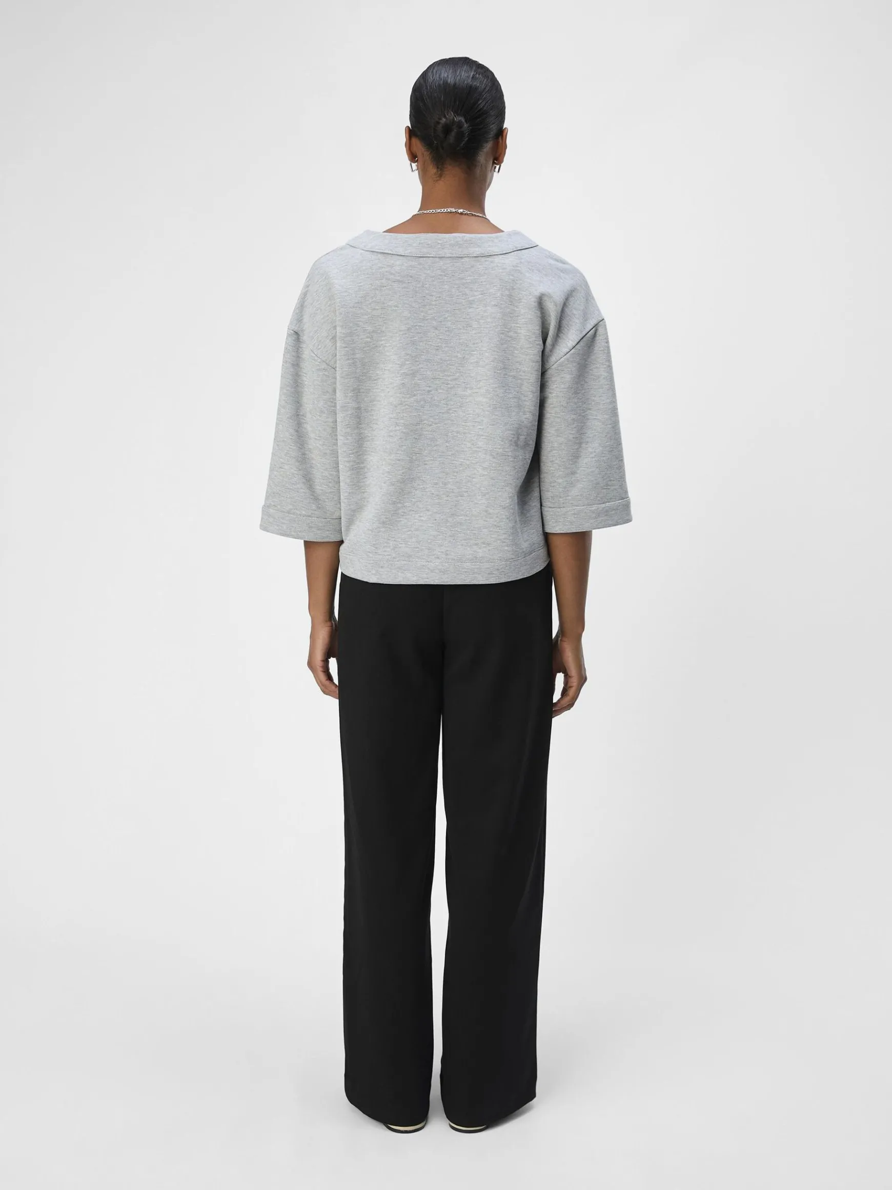 Dame OBJECT KORTÆRMET SWEATSHIRT