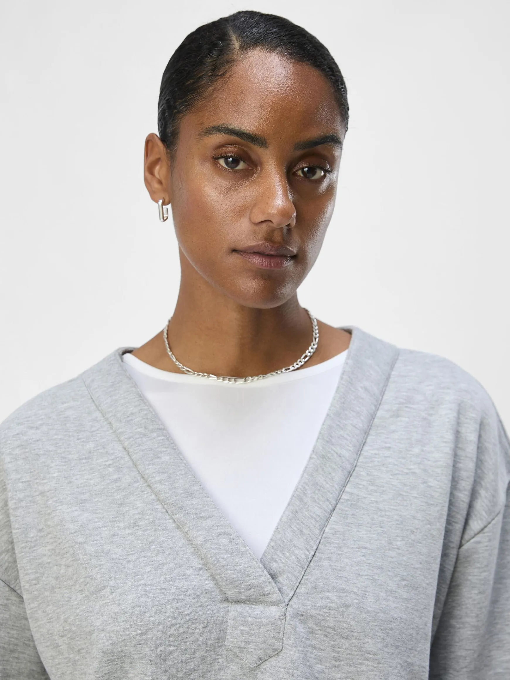 Dame OBJECT KORTÆRMET SWEATSHIRT