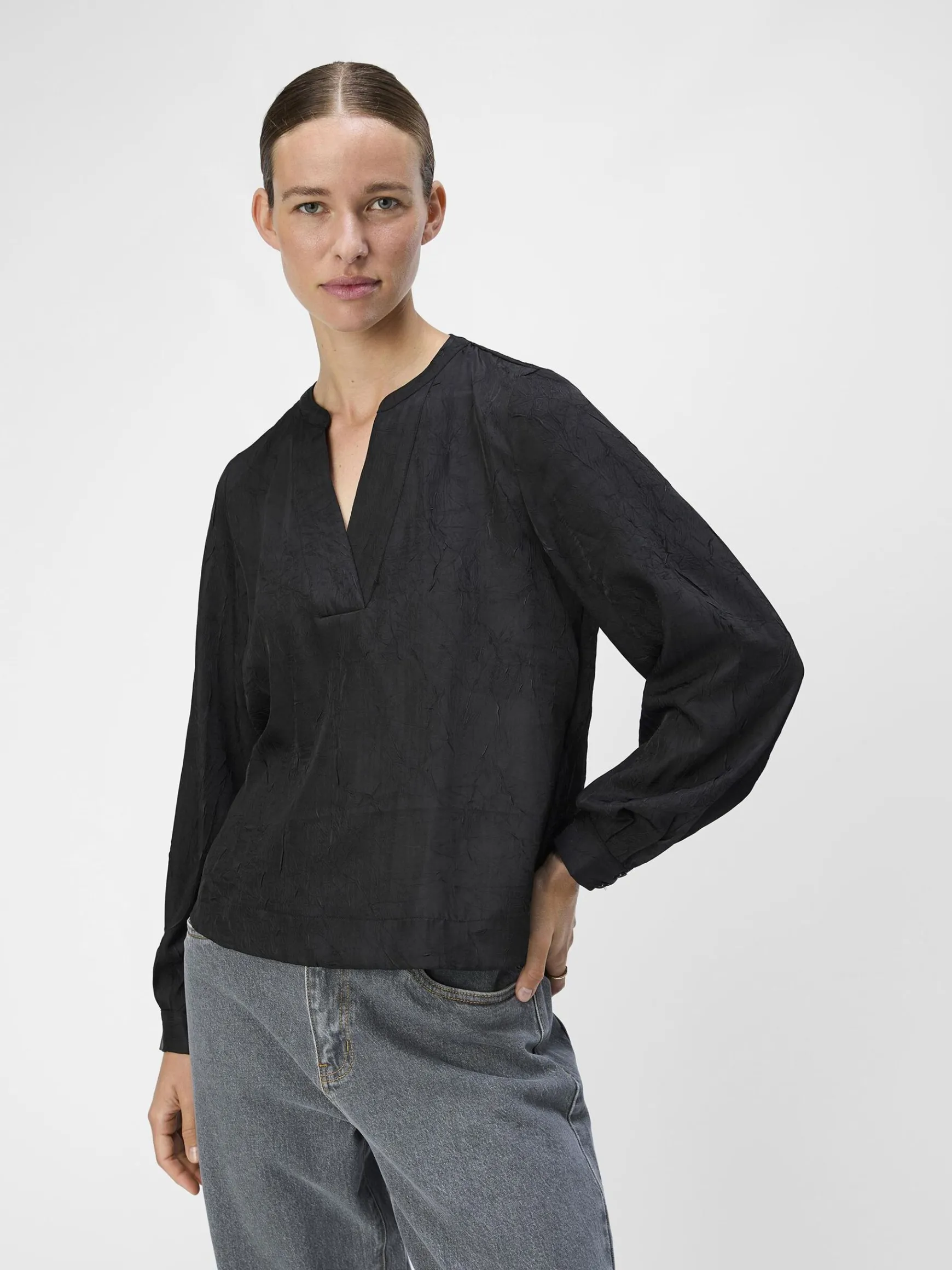 Dame OBJECT KRØLLET BLUSE