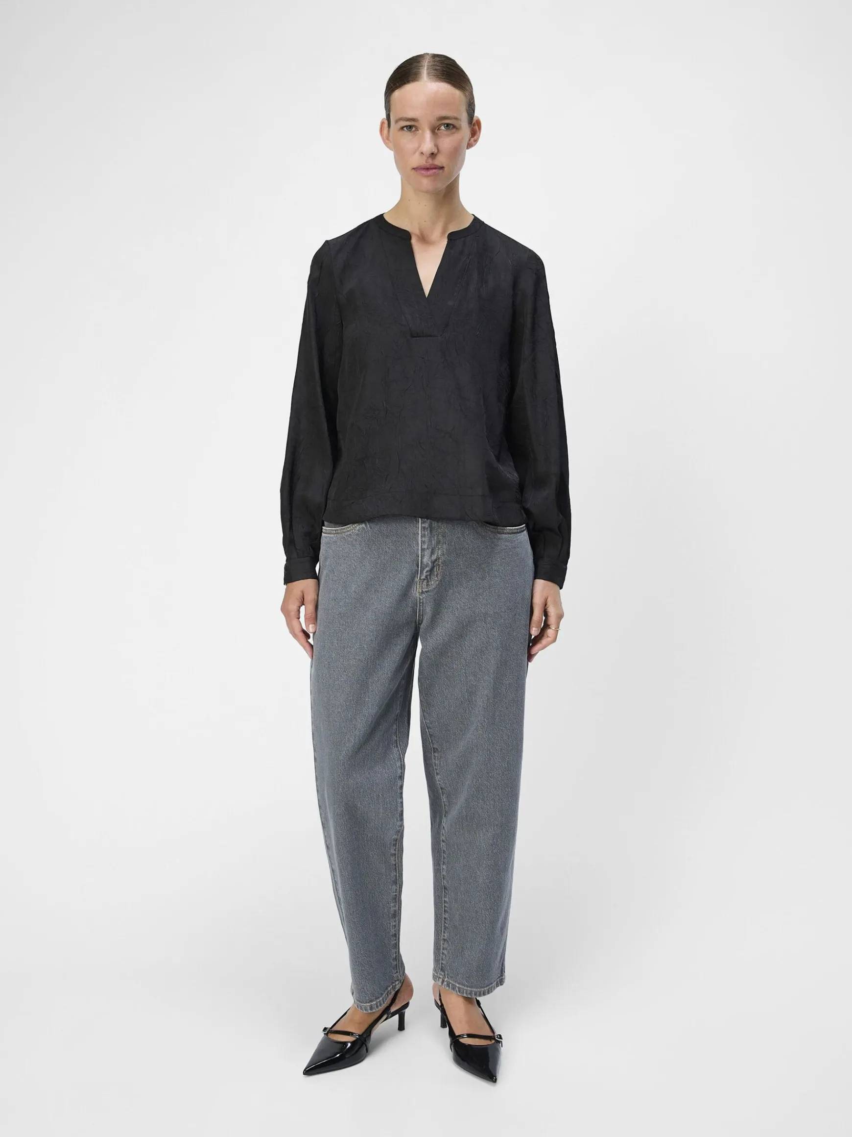 Dame OBJECT KRØLLET BLUSE