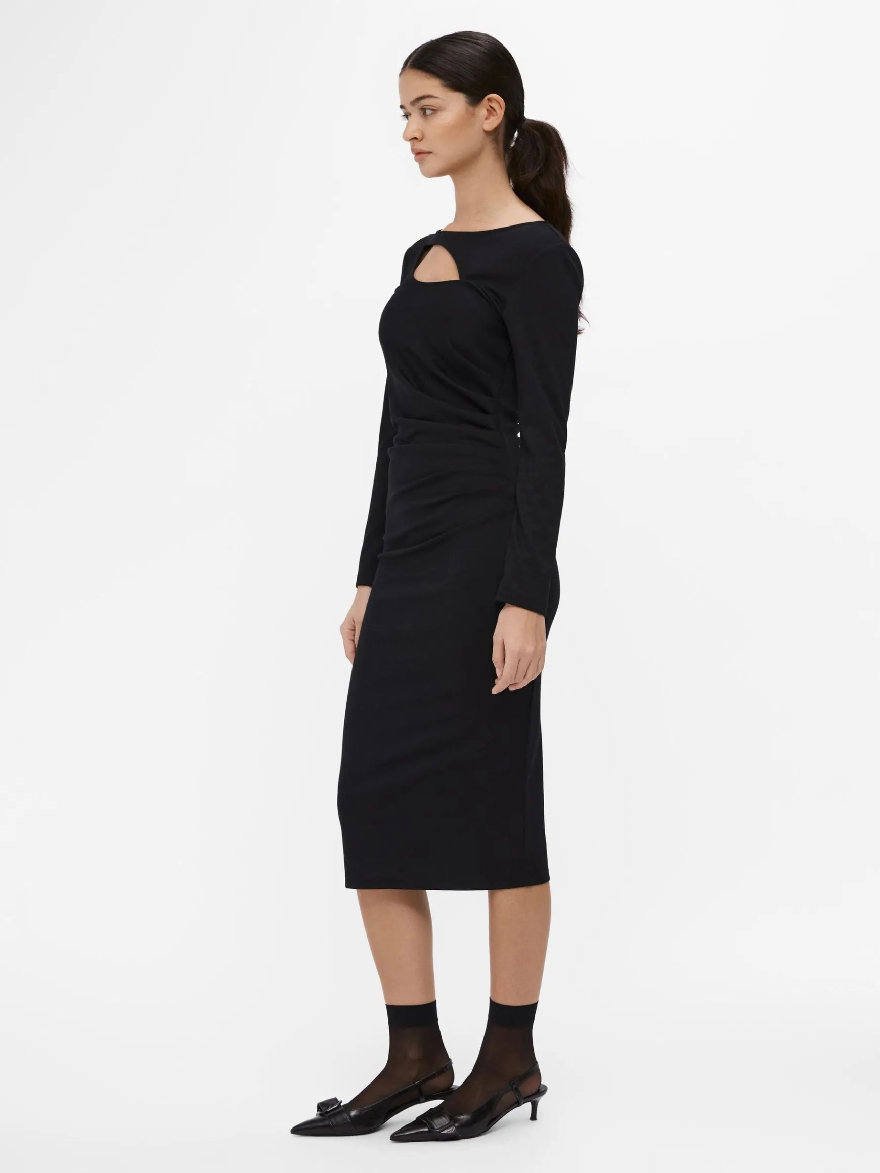 Dame OBJECT LANGÆRMET MIDIKJOLE