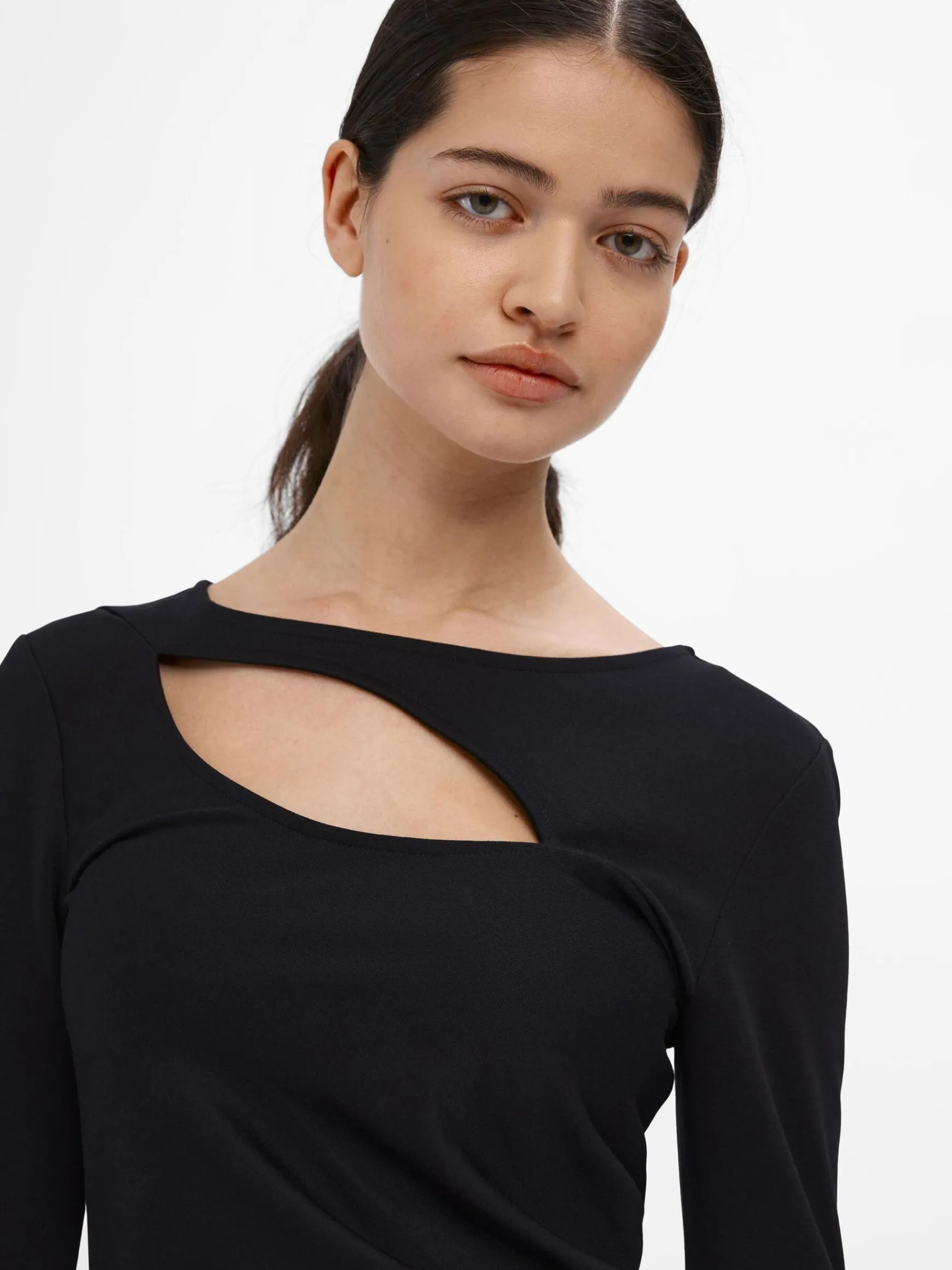 Dame OBJECT LANGÆRMET MIDIKJOLE