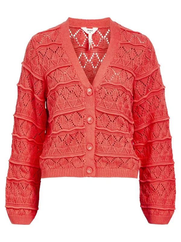 Dame OBJECT LANGÆRMET STRIKKET CARDIGAN